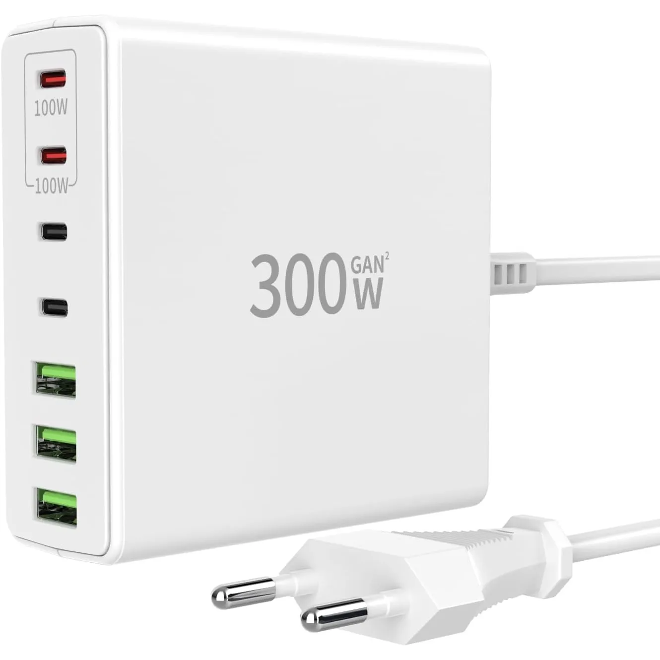 FINIBO 300W USB C Ladegerät Mehrfach: 7-Ports Schnellladegerät mit 4 USB-C und 3 USB-A, USB Charger Multiport Dual-PD P…
