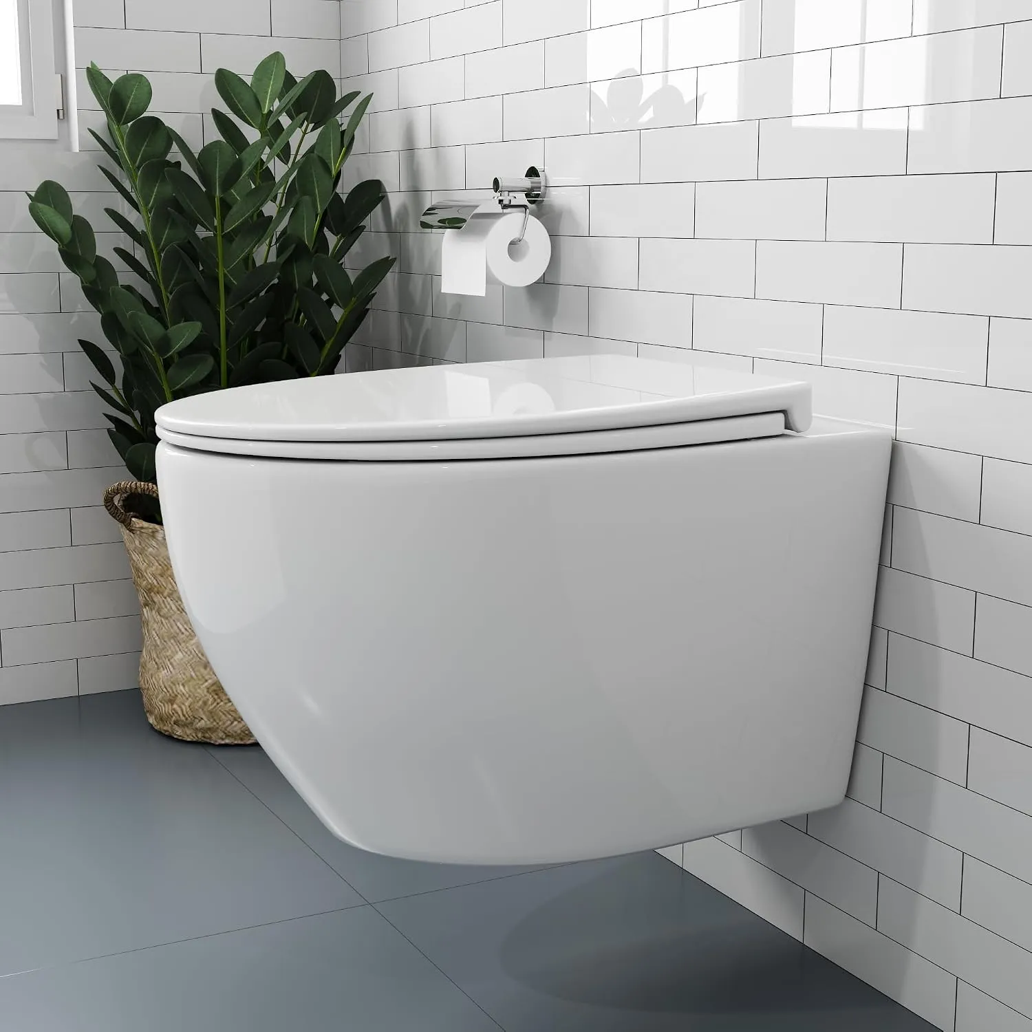 HOROW Hänge WC mit Nano-Keramik Wassersparendes Wand WC 52 cm Lang