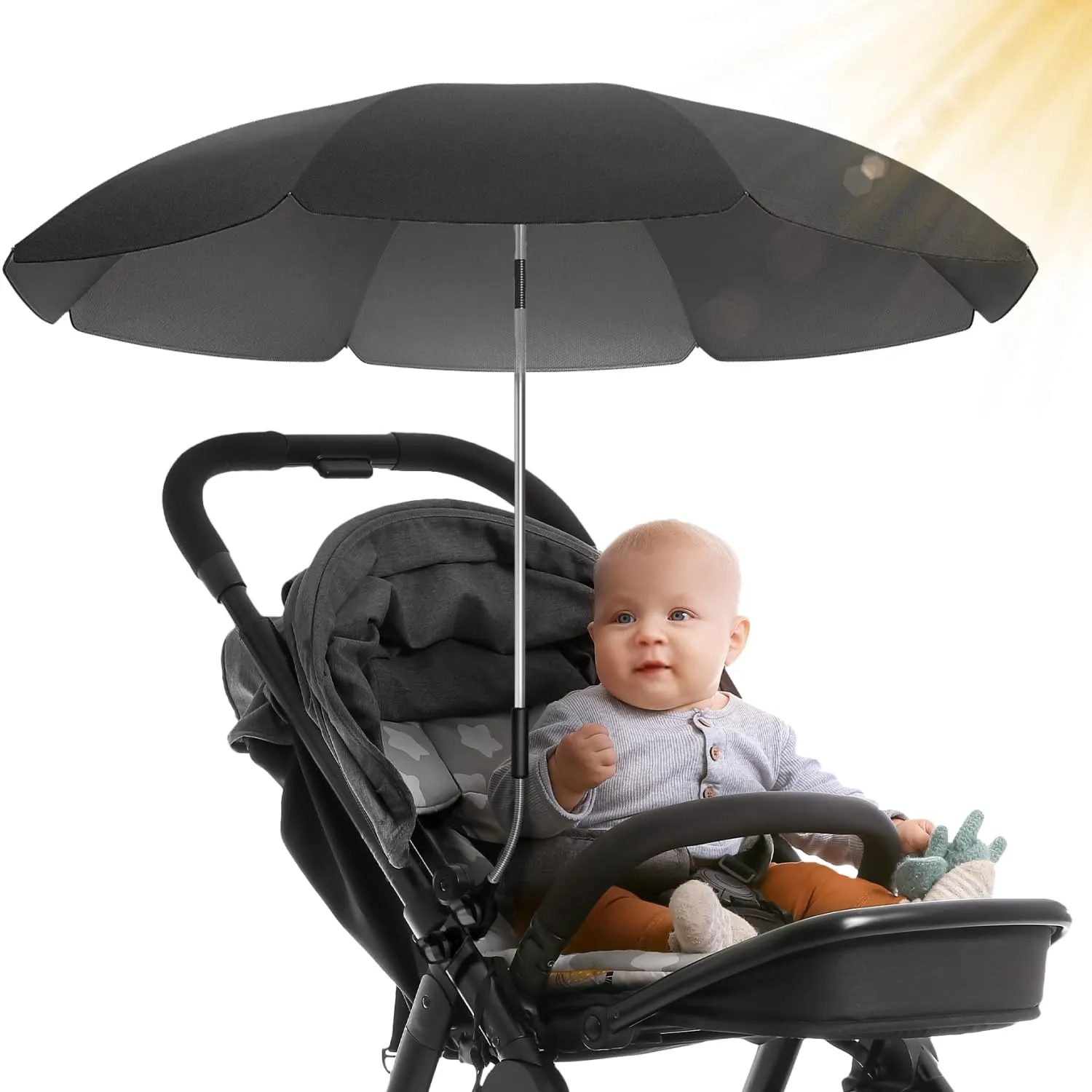 STYNGARD Rome Parasol Pushchair UV Protection 50+ / 70 cm Diameter with Overhang - Sun Protection Pram - Sun Protection…