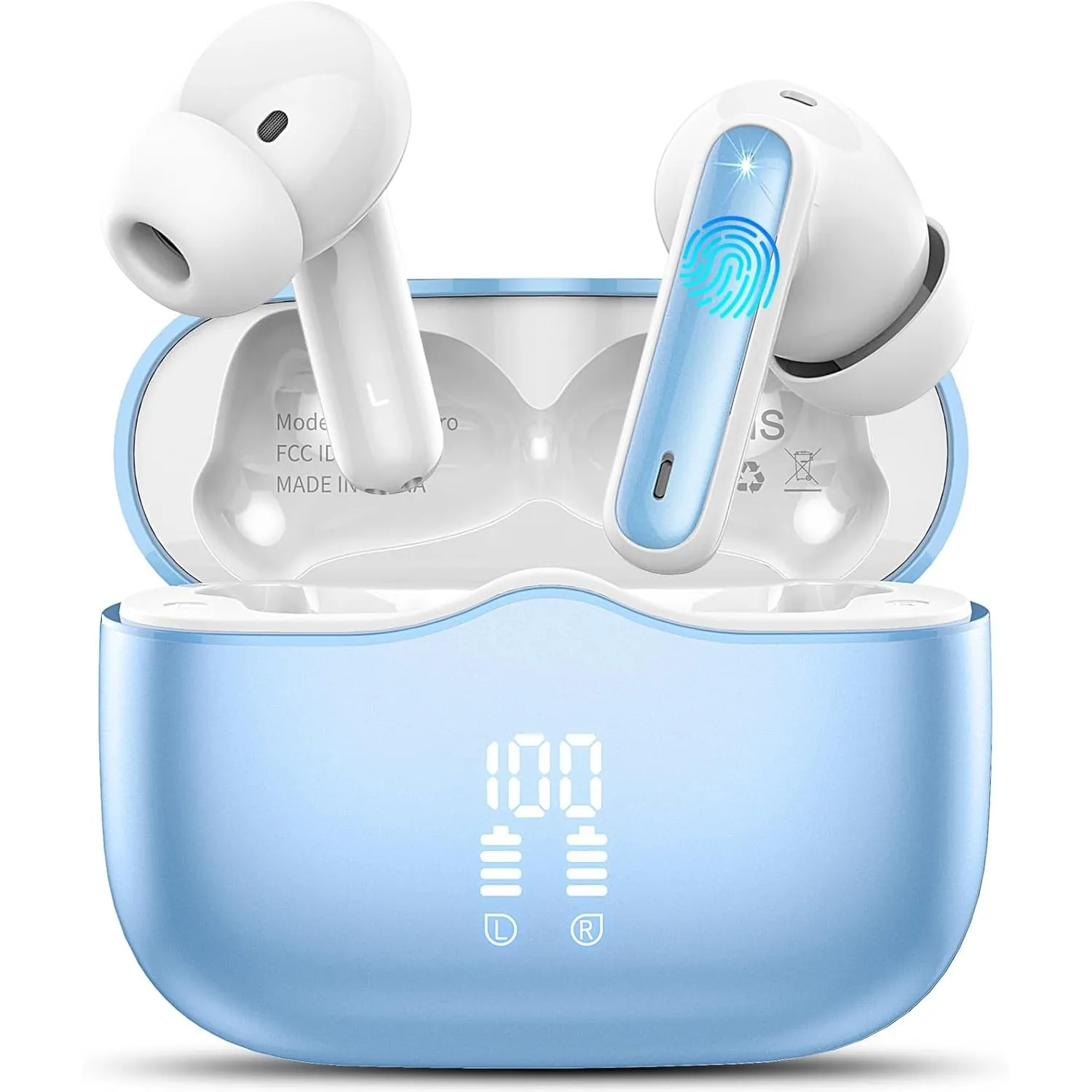 Bluetooth Kopfhörer, Kopfhörer Kabellos Bluetooth 5.3 In Ear Kopfhörer mit 4 ENC Noise Cancelling Mic, Kabellose Kopfhö…