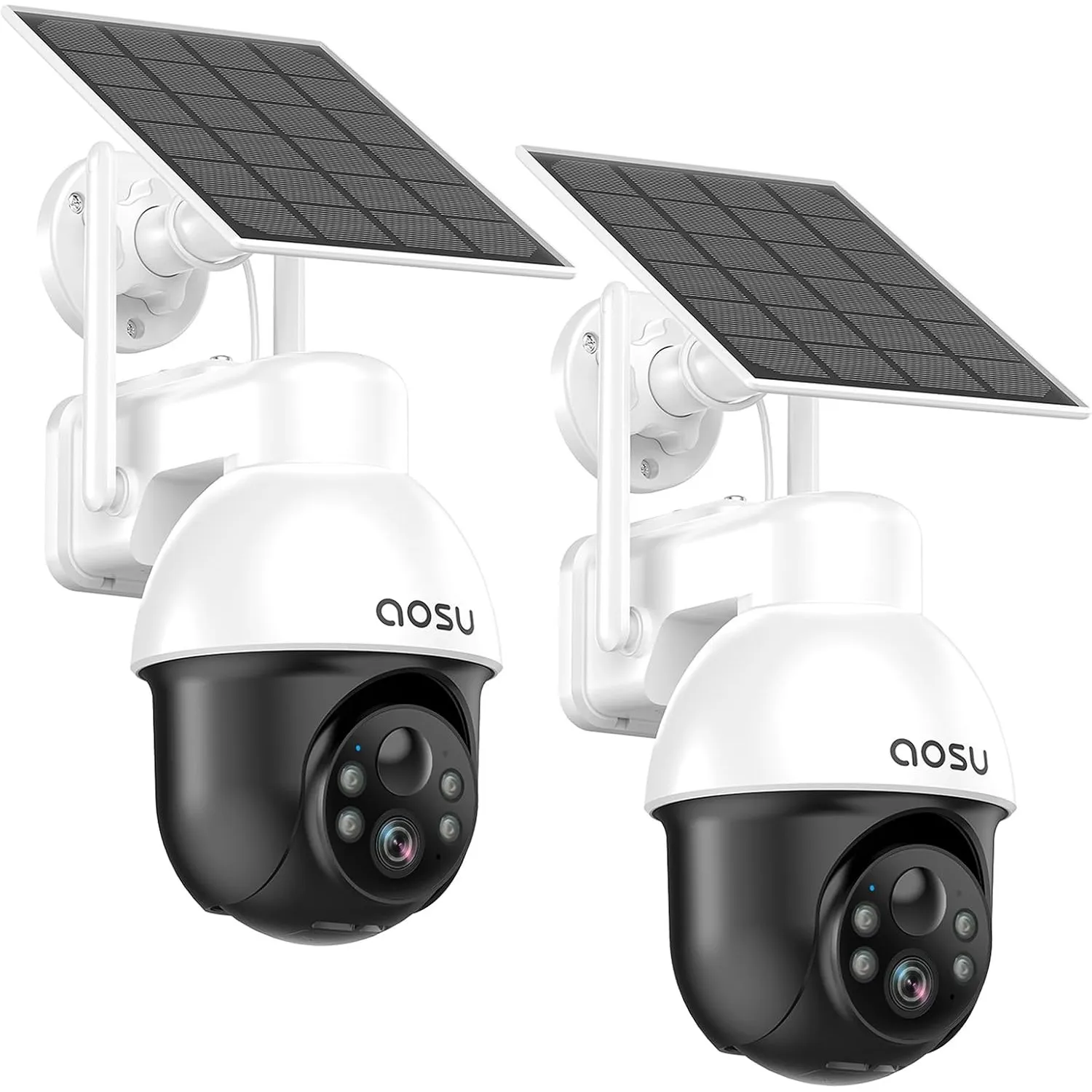 aosu 3K Überwachungskamera Aussen Akku Solar, 5MP 360° Panoramisches PTZ
