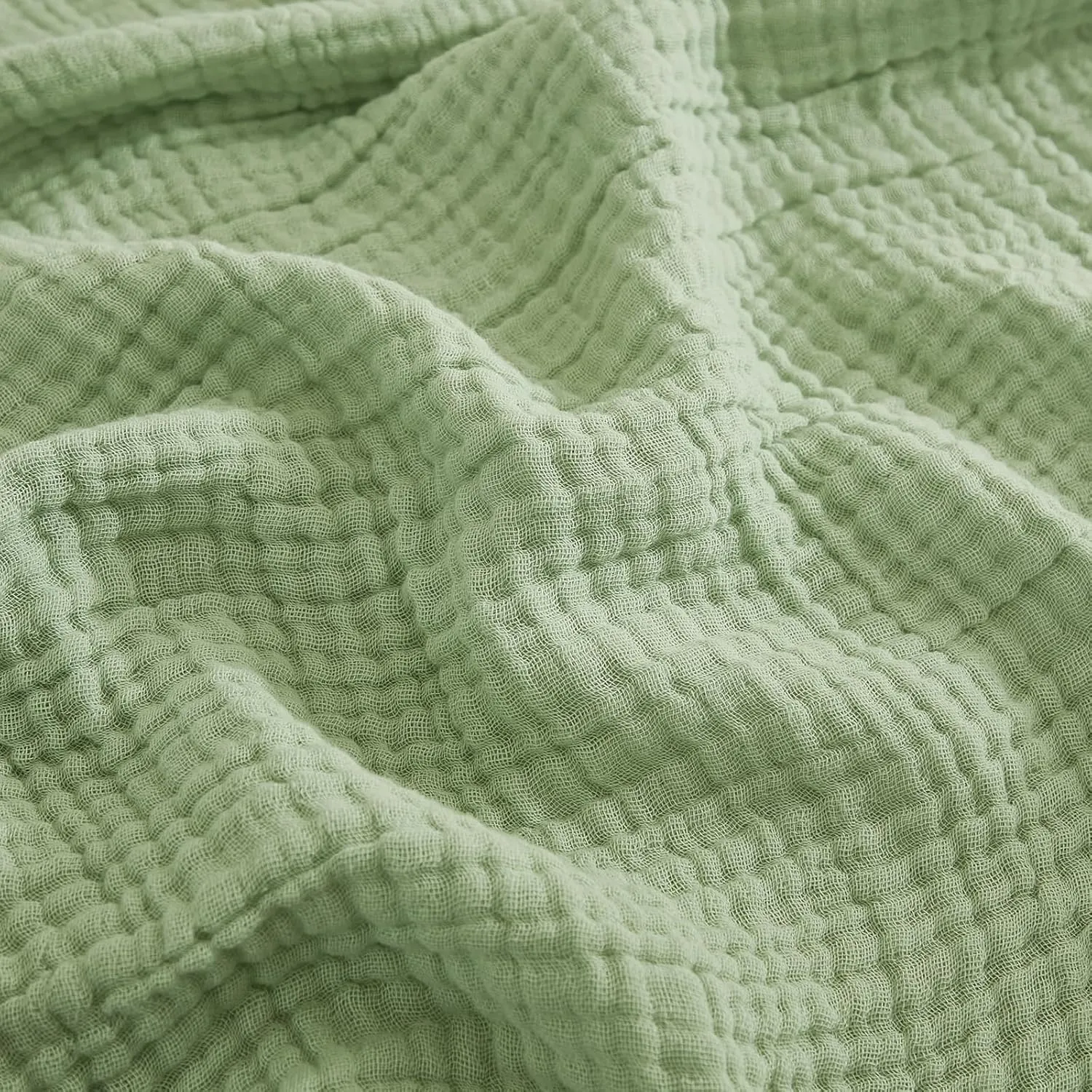 EMME Musselin-Decke Erwachsene 100% Baumwolle, 127 x 177 cm Gras Grün Sommer-Überwurf Decken für Couch, atmungsaktive G…