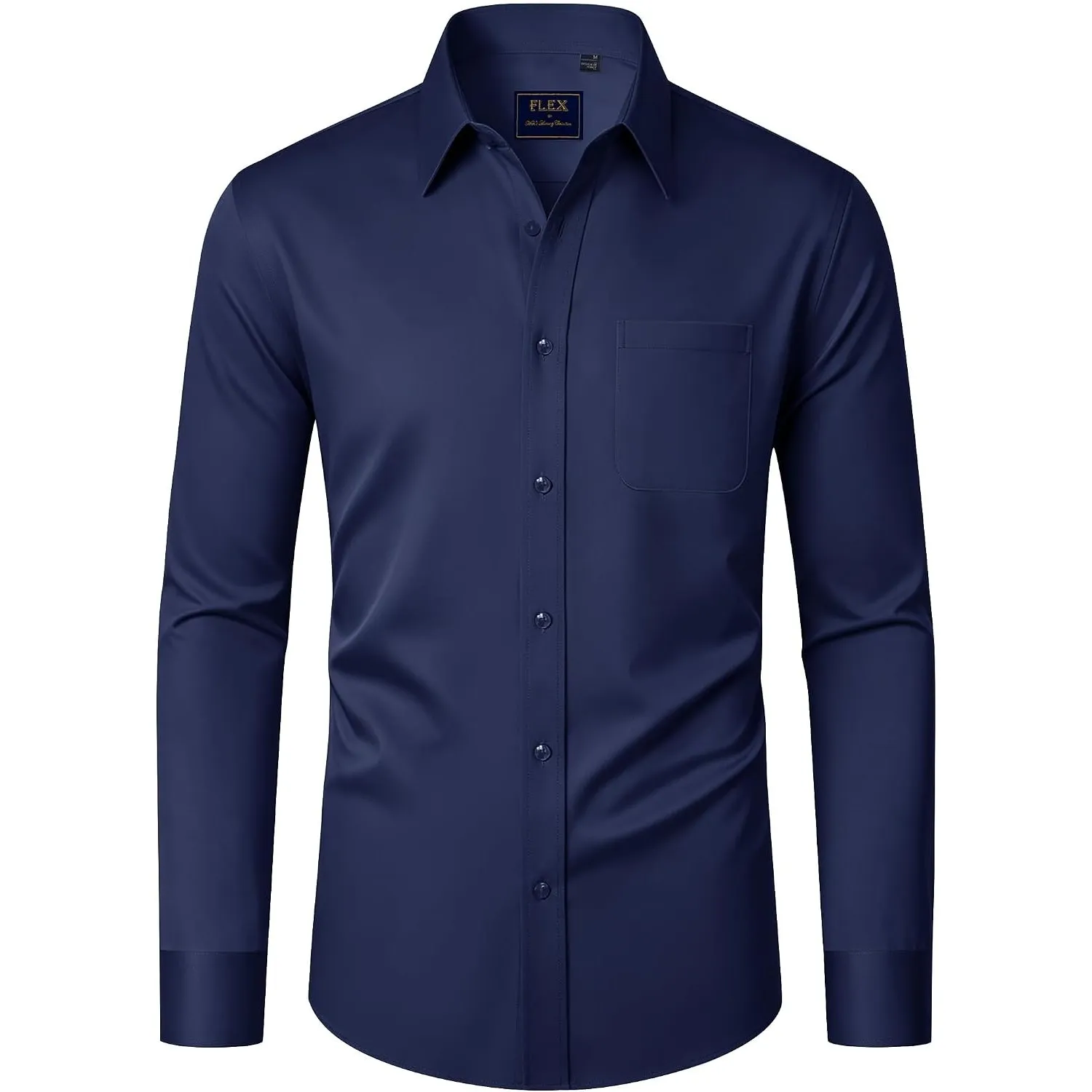 J.VER Hemd Herren Langarm Regular Fit Stretch Business Hemden mit Tasche