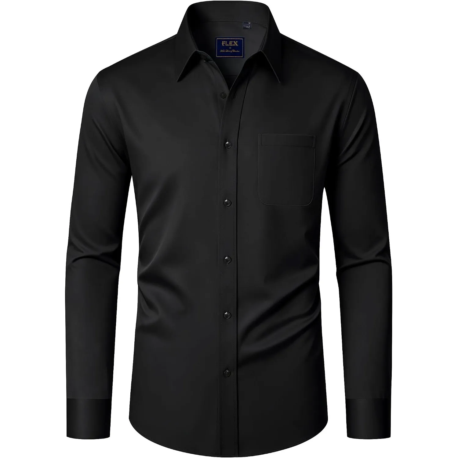 J.VER Hemd Herren Langarm Regular Fit Stretch Business Hemden mit Tasche