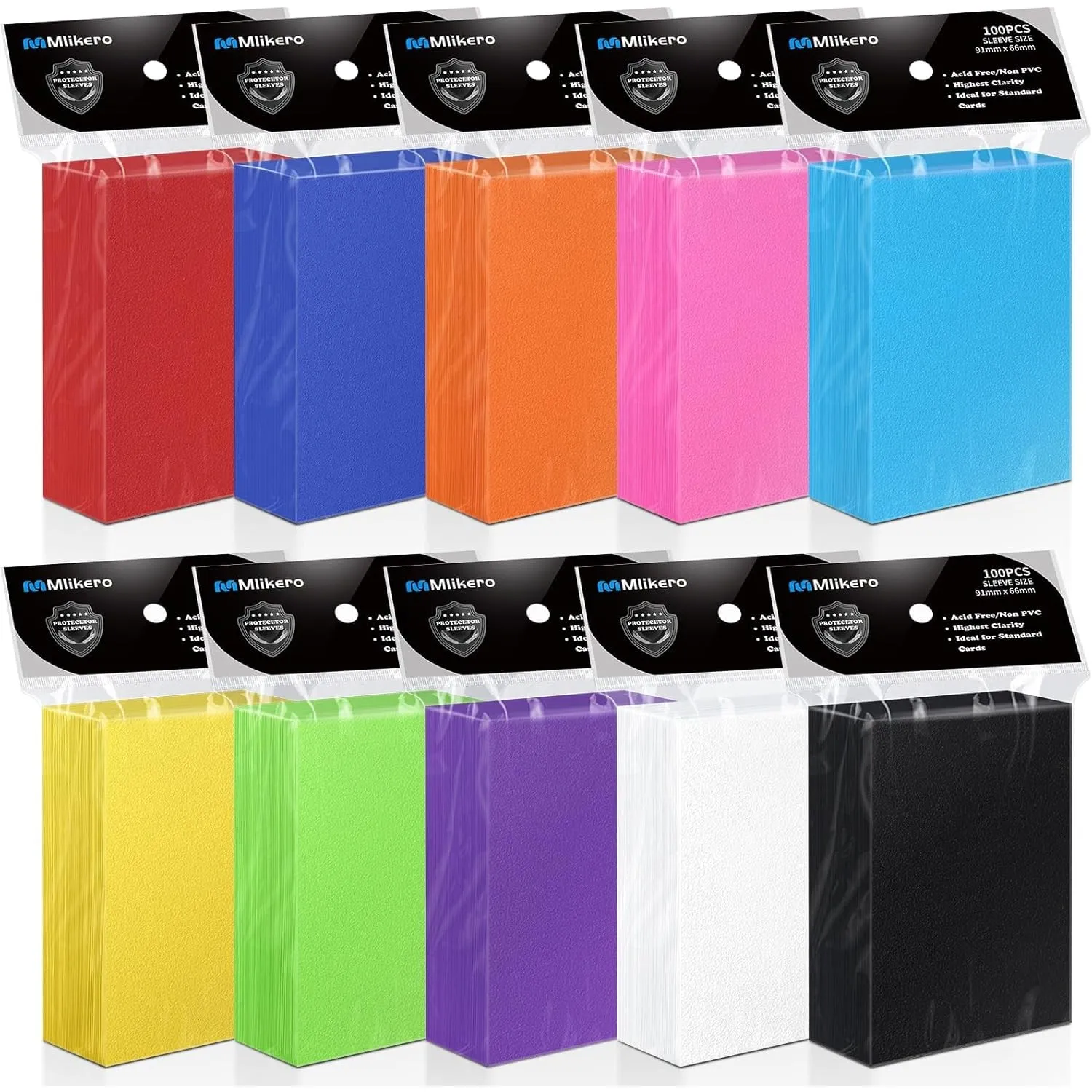 Mlikero 1000 Stück Kartenhüllen, 10 Farben Karten Hüllen Sleeves, Sammelkarten Hüllen Perfekte passend für MTG, Sammelk…