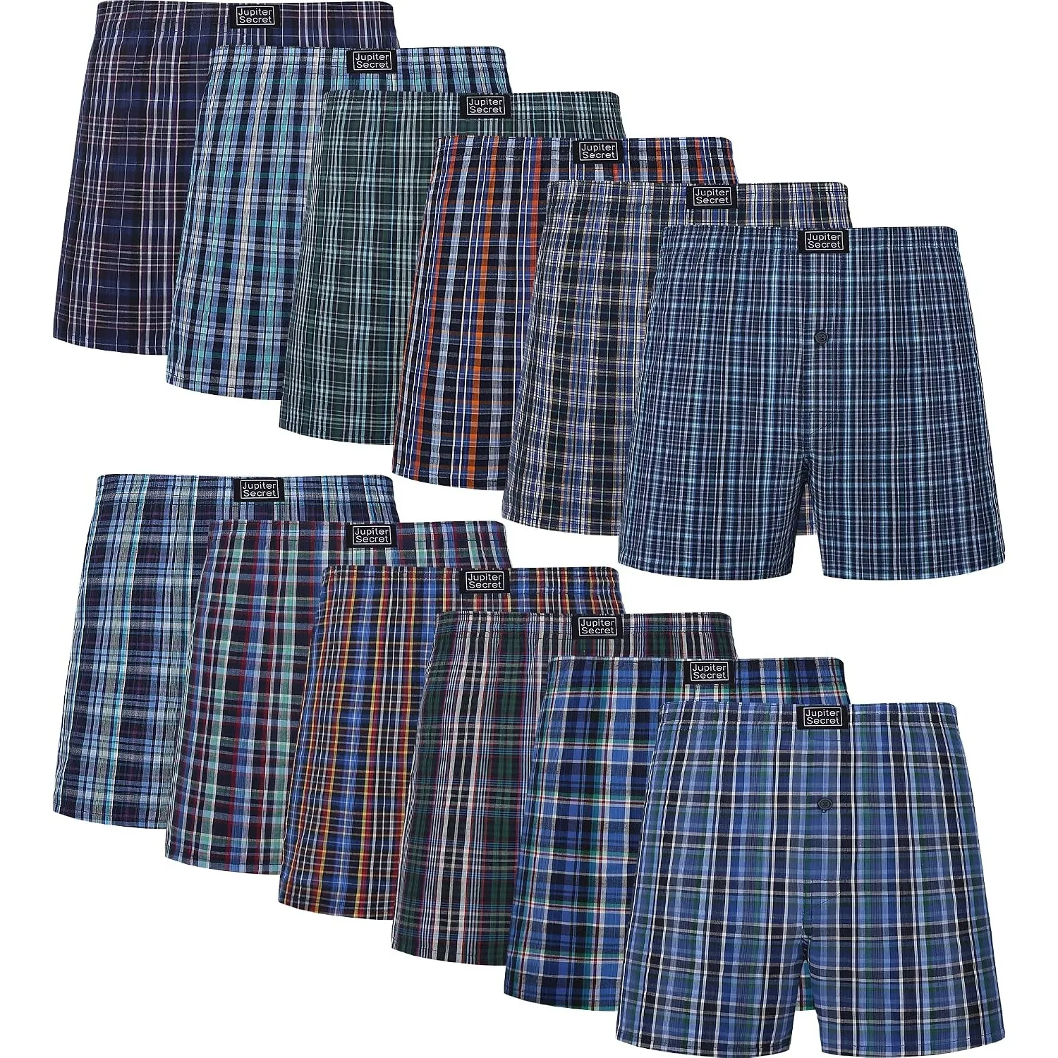 JupiterSecret Boxershorts Herren 100% Baumwolle Unterhosen Männer 6er Packs Weich Atmungsaktiv Vielen Farben
