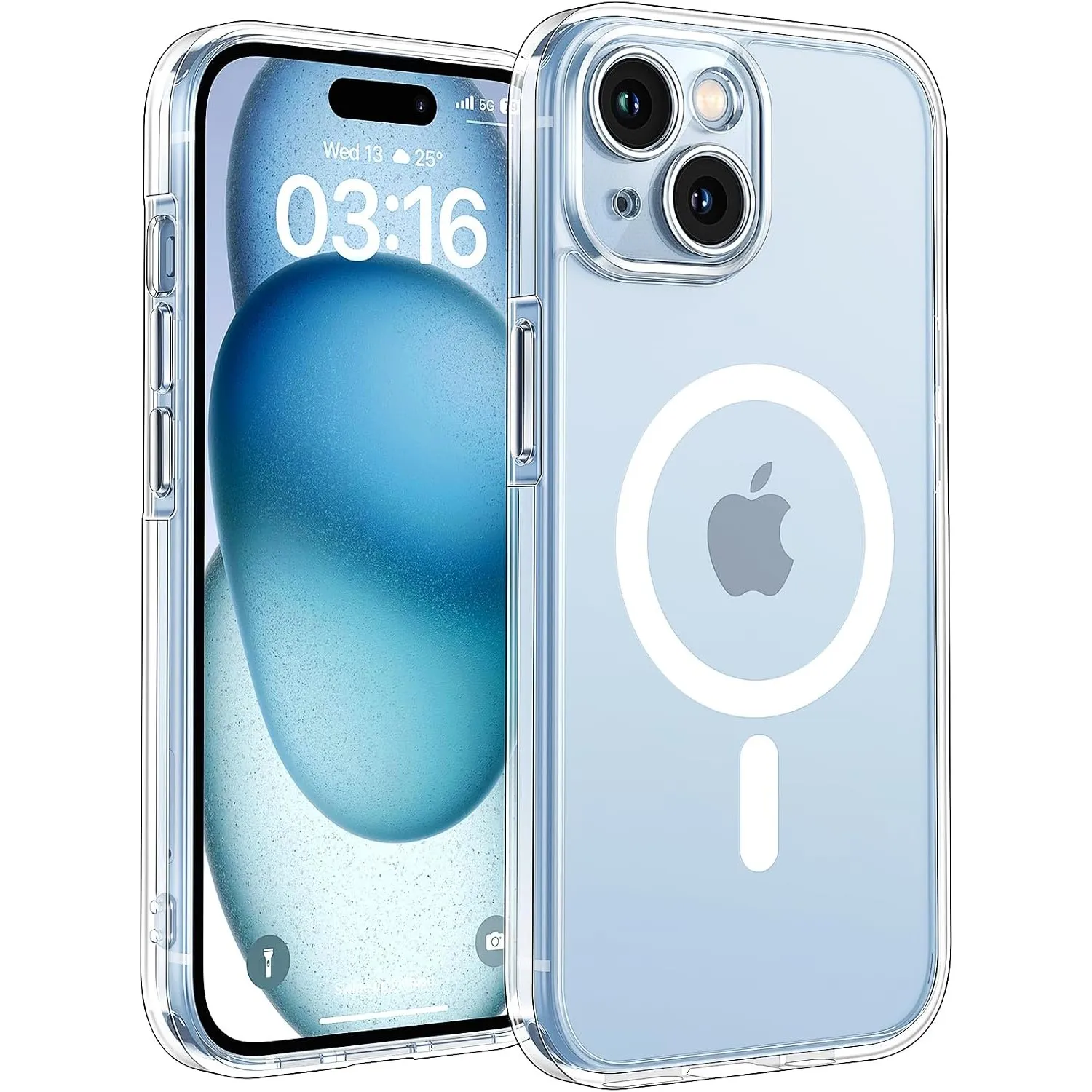 TOCOL für iPhone 15 Hülle, Kompatibel mit MagSafe, Transparent