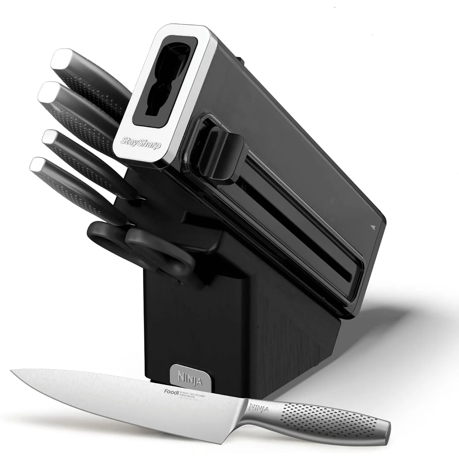 Ninja StaySharp Edelstahl-Messerset, 6-teilig, Messerschärfer, Schwarz