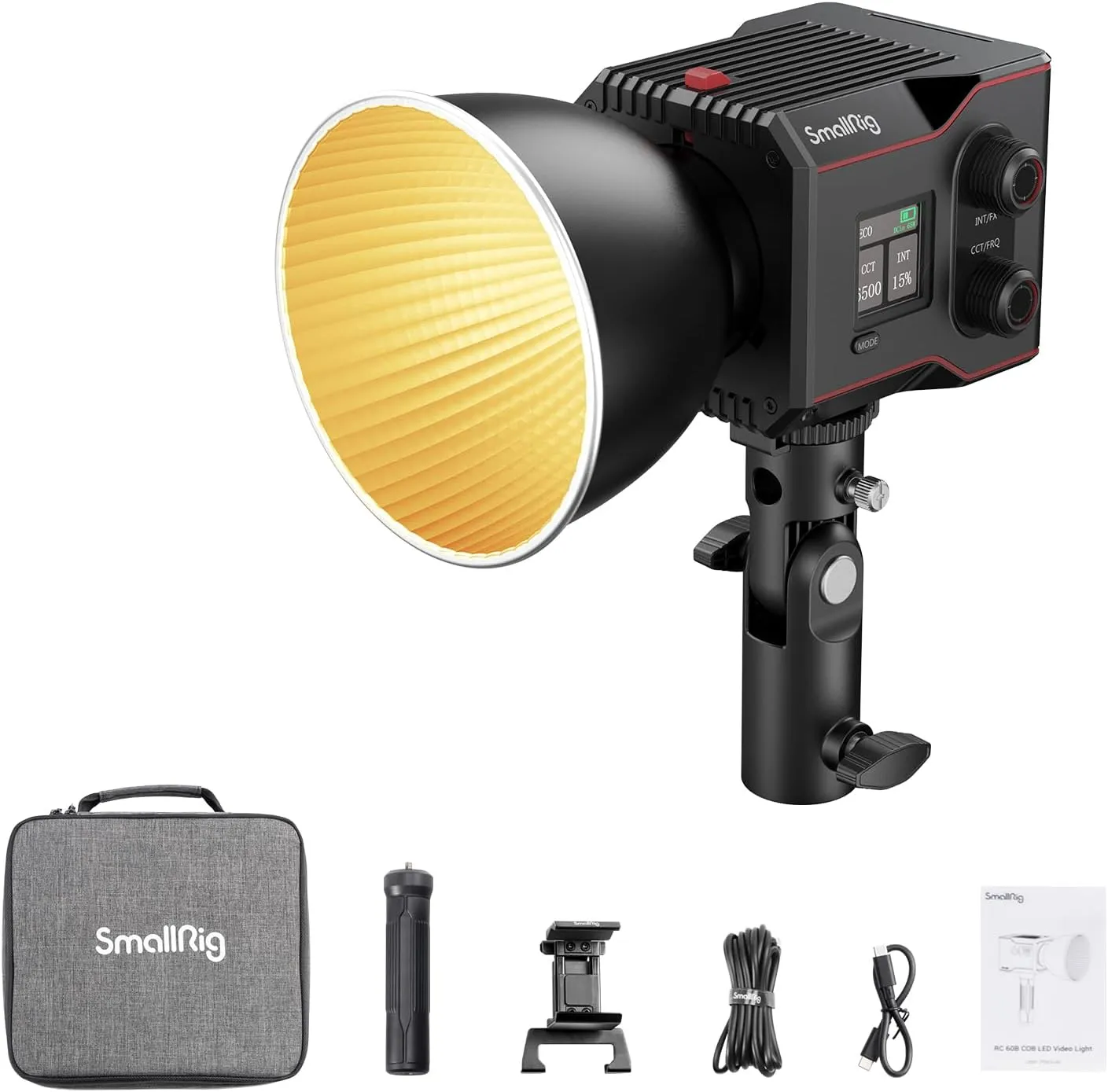 SMALLRIG RC60B COB Videoleuchte mit integriertem Akku 3400mAh, Typ-C PD-Schnellladung LED Video Light, tragbares zweifa…