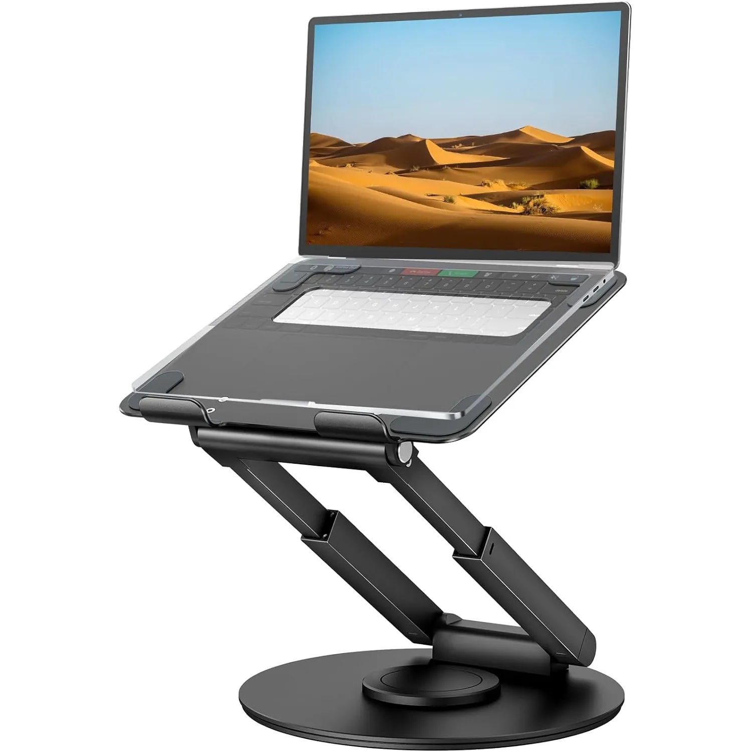 Laptop Ständer Höhenverstellbar mit 360° Drehbarer Basis, Ergonomisch Laptopständer, Laptop Erhoehung Fuer Schreibtisch…