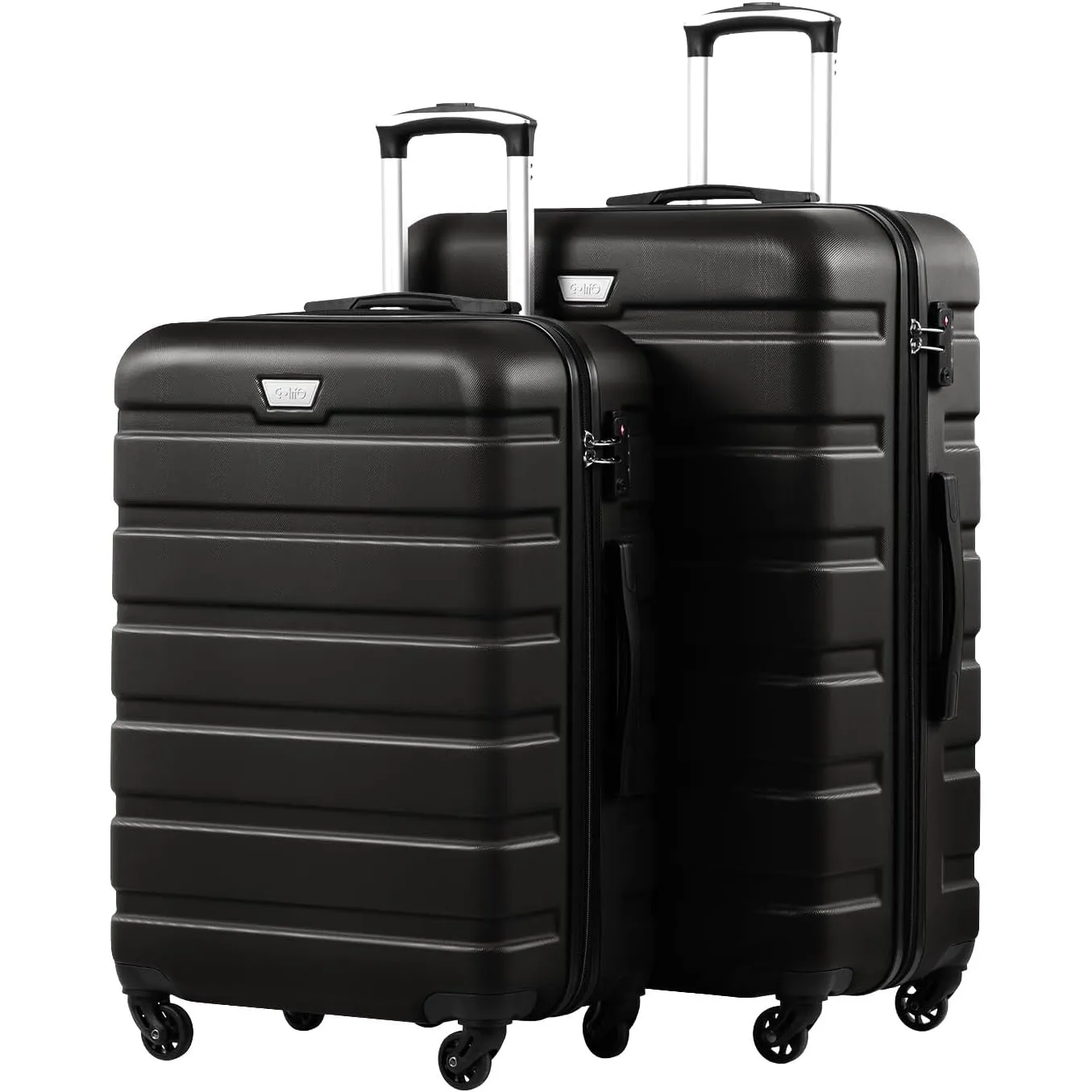 COOLIFE 2-Teiliges Kofferset für Paarreise, PC+ABS, Hartschale, Leicht
