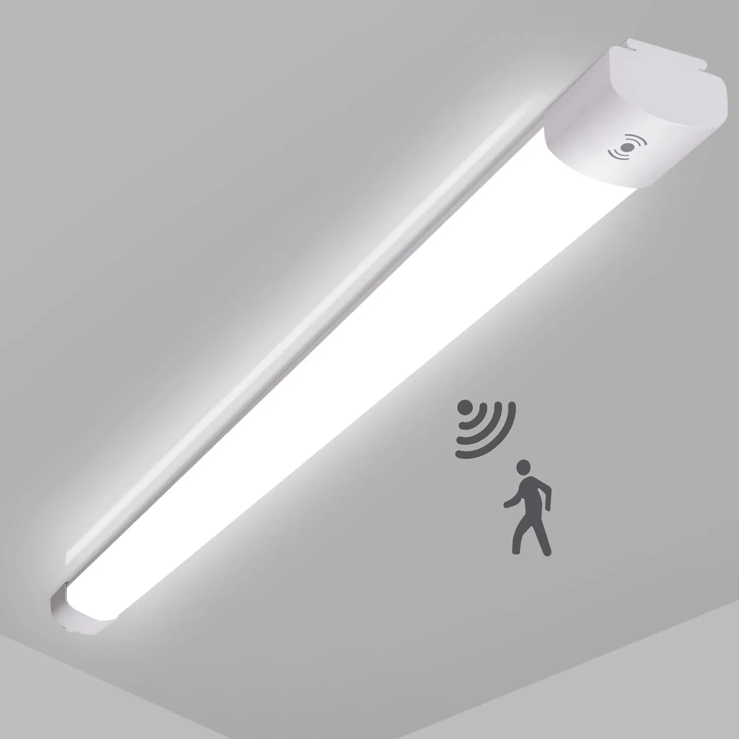 Feuchtraumleuchte LED mit Bewegungsmelder 150CM, 45W Deckenleuchte LED Röhre, Lampe mit Bewegungsmelder innen, IP65 Was…