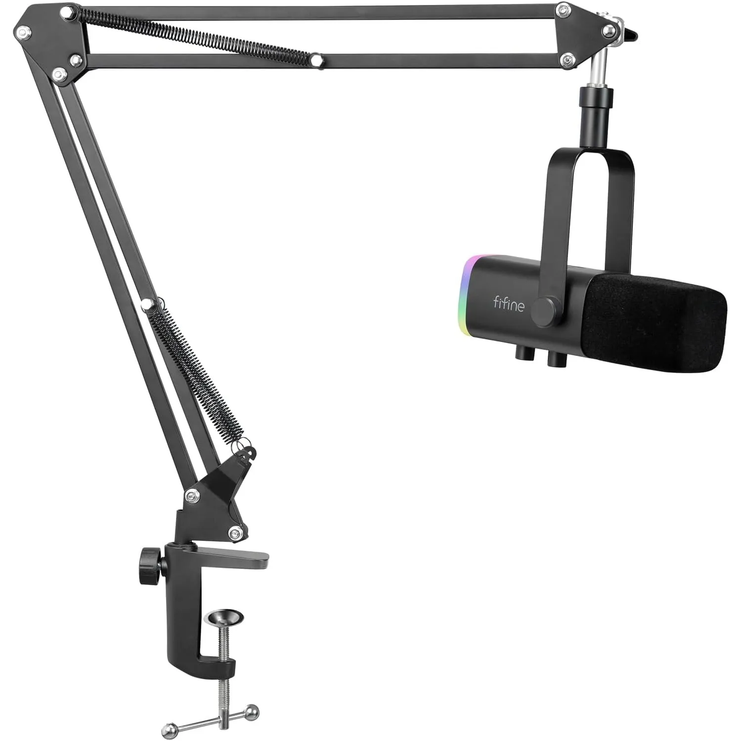 FIFINE XLR Streaming Mikrofon mit Arm für Podcast Studio, USB Dynamisch Microphone Gaming PC mit Stummschalttaste, für …