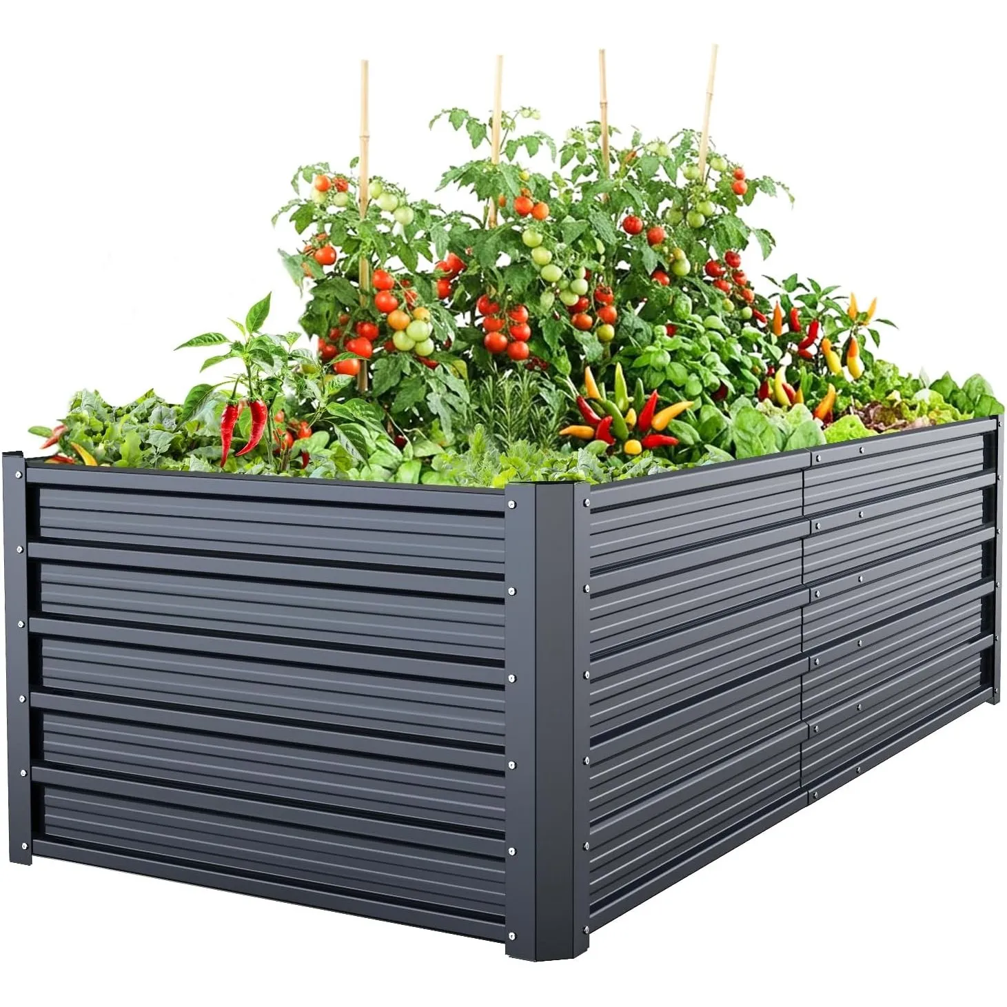 Ohuhu Metall Hochbeet Pflanzenbeet 180x90x60 cm, Hochbeete für Garten aus Robustes Stahlblech, Rostgeschützt & Stabil, …