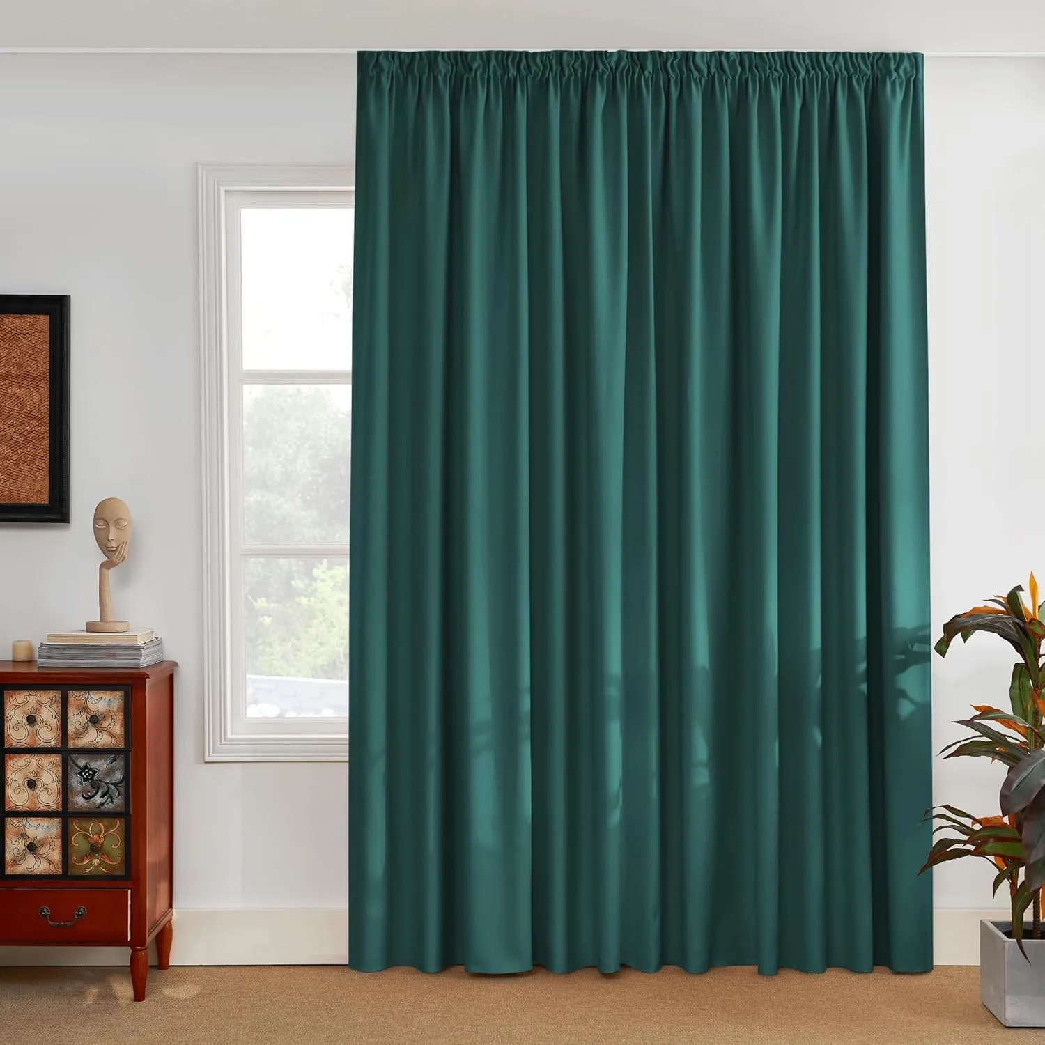 PONY DANCE Vorhang Blickdicht Kräuselband für Schiene 1er Set H 245 x B 300cm Wohnzimmer Deko Gardinen für Große Fenste…