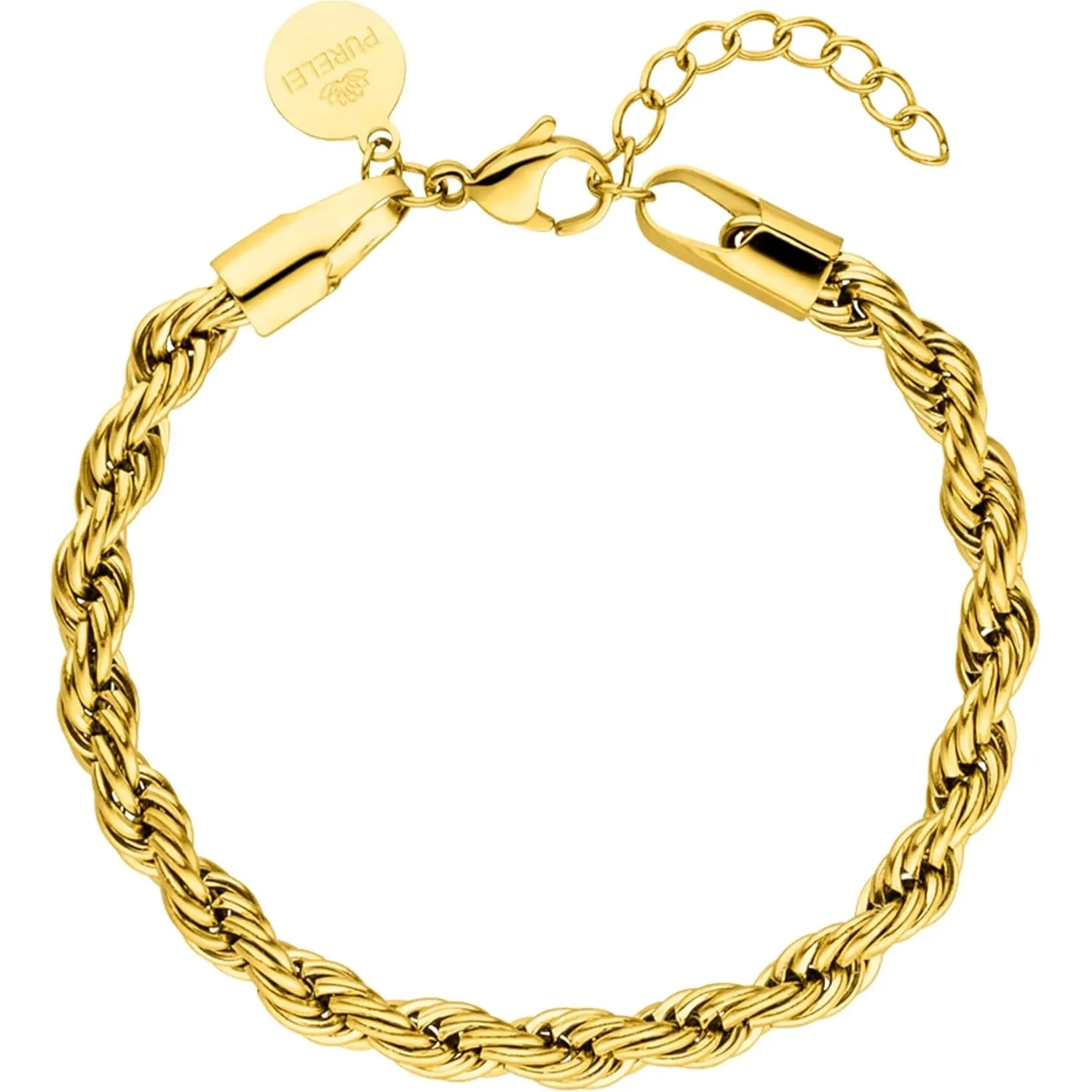Purelei Vintage Armband – Elegantes, verspieltes Damen Armband mit Plättchen – Edelstahl 18K vergoldet – Verstellbare L…