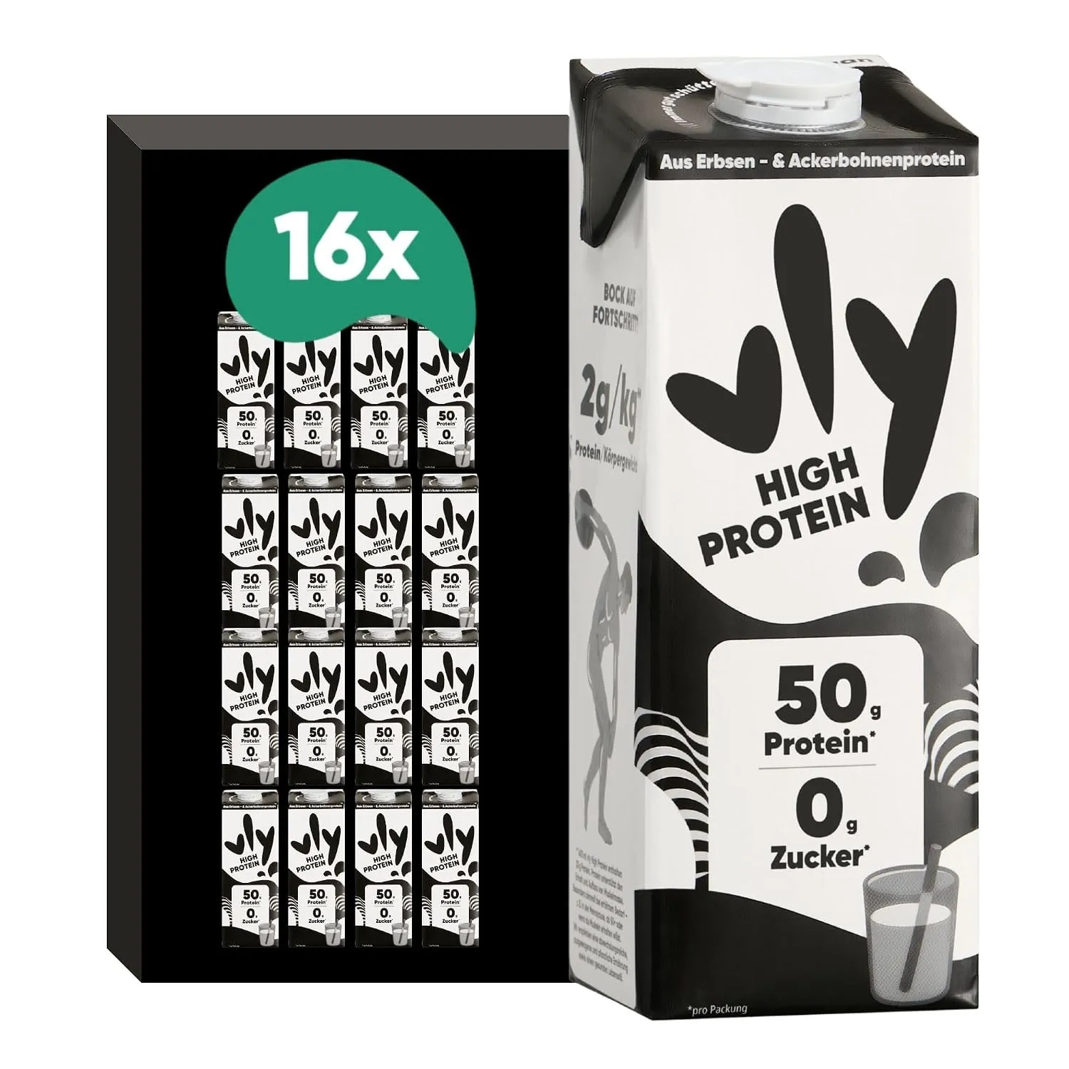 vly HIGH PROTEIN - 50g Eiweiß/L, 0g Zucker | Die vegane Milchalternative aus Erbsenprotein | Reich an Ballaststoffen Ca…