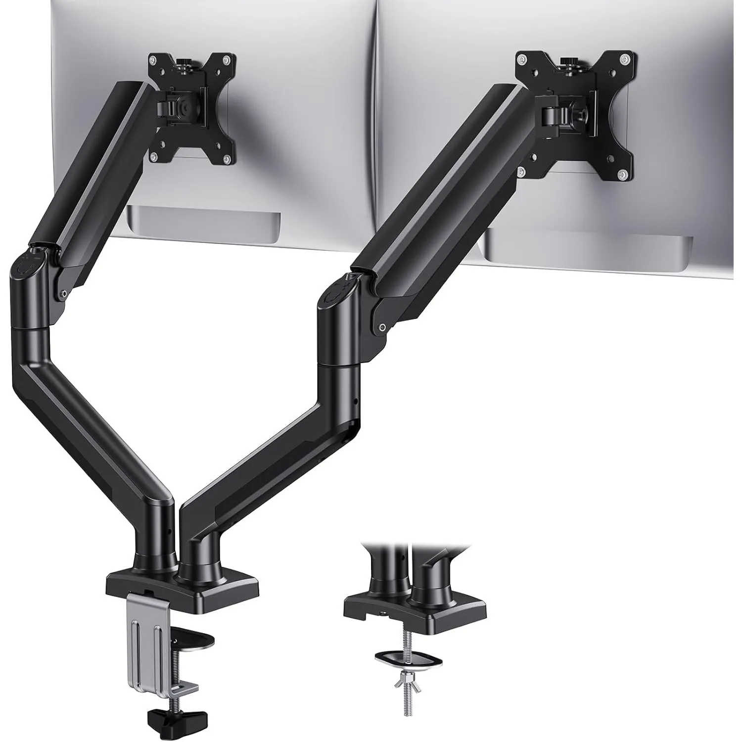 HUANUO Monitorhalterung für 2 Monitore, Stabile & Ergonomische Dual Monitor Arm bis 32 Zoll, Höhenverstellbar, Neig- & …