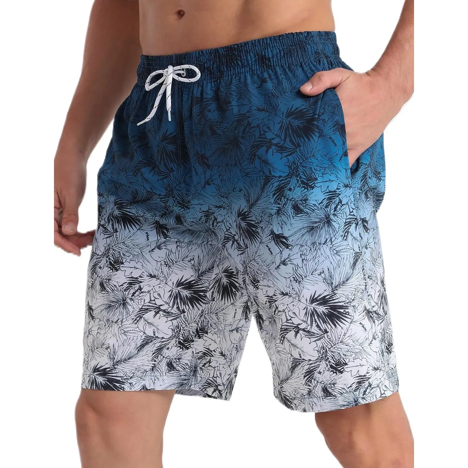 APTRO Herren Badehose Lang Badeshorts Schnelltrocknend Boardshorts Freizeit Short mit Innenslip