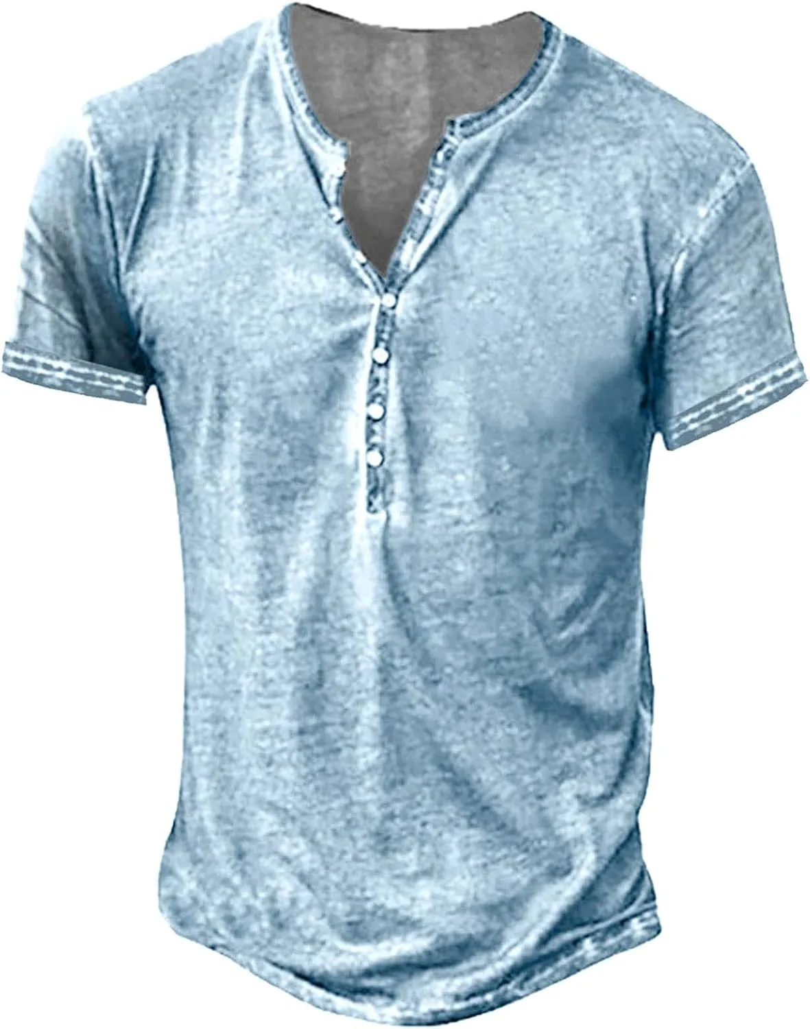 Beotyshow Hemd Herren Langarm Henley Shirt Männer Freizeithemd Vintage Casual Leicht Baumwolle Slim Fit T-Shirt