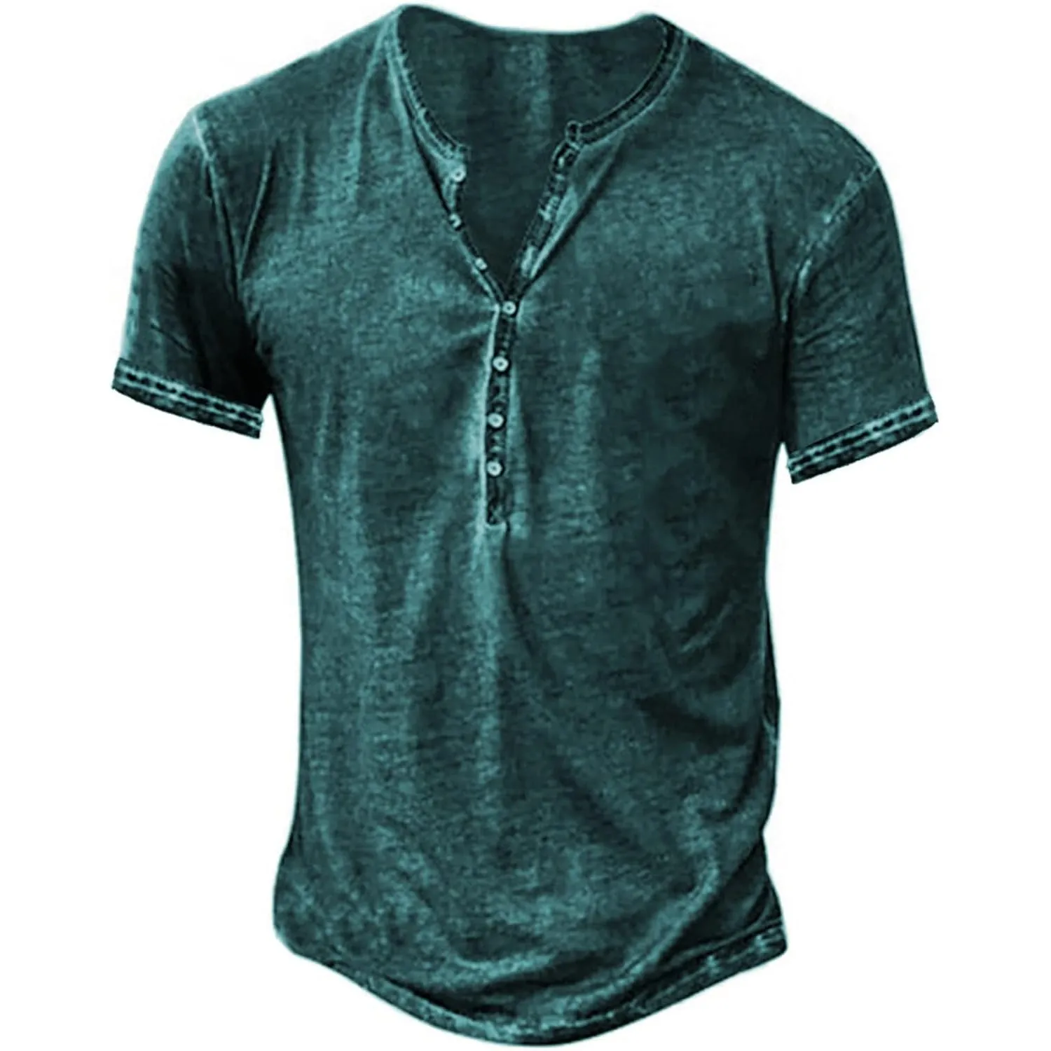Beotyshow Hemd Herren Langarm Henley Shirt Männer Freizeithemd Vintage Casual Leicht Baumwolle Slim Fit T-Shirt