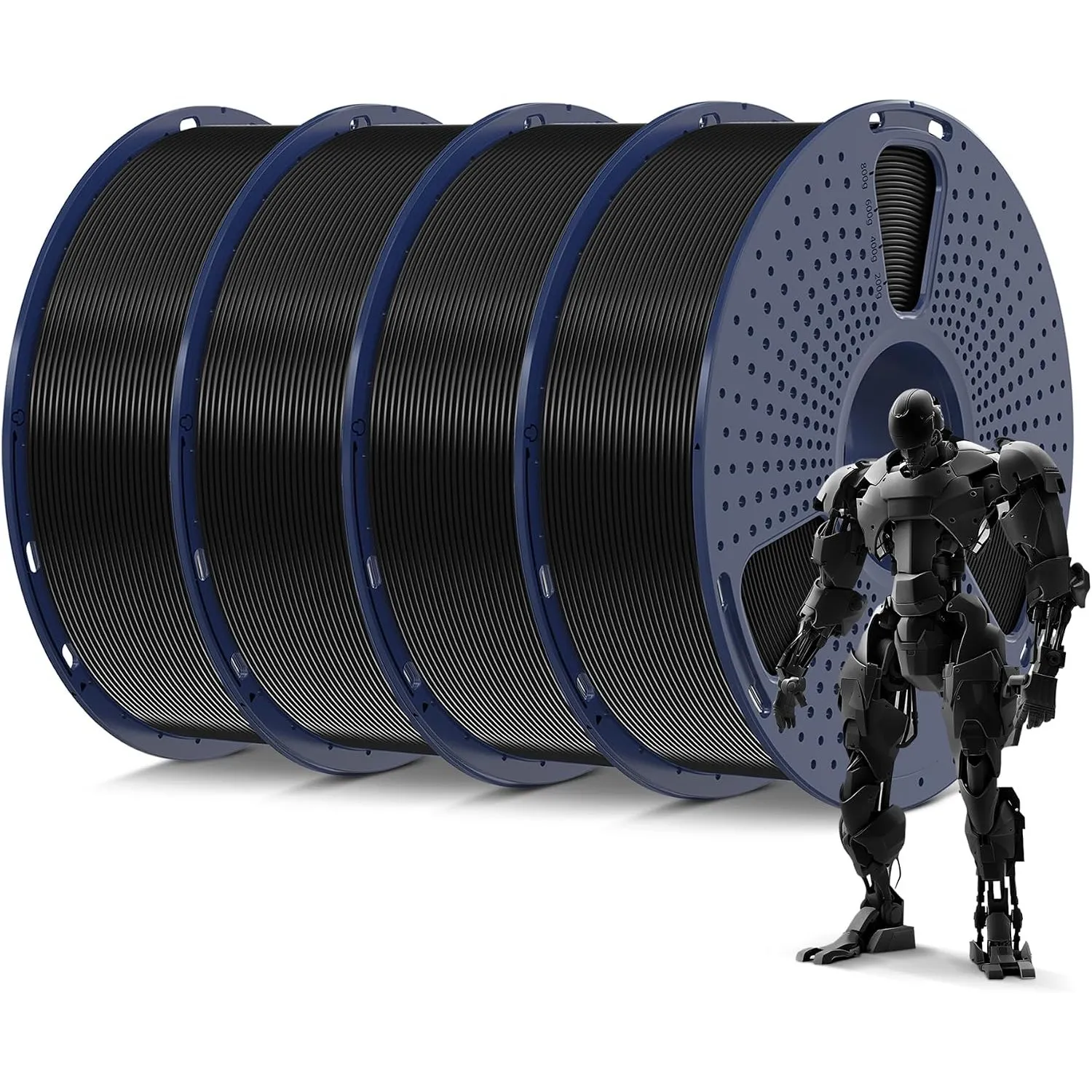 SUNLU 4KG PLA Schwarz Filament 1.75mm, 3D Drucker Filament Schwarz PLA