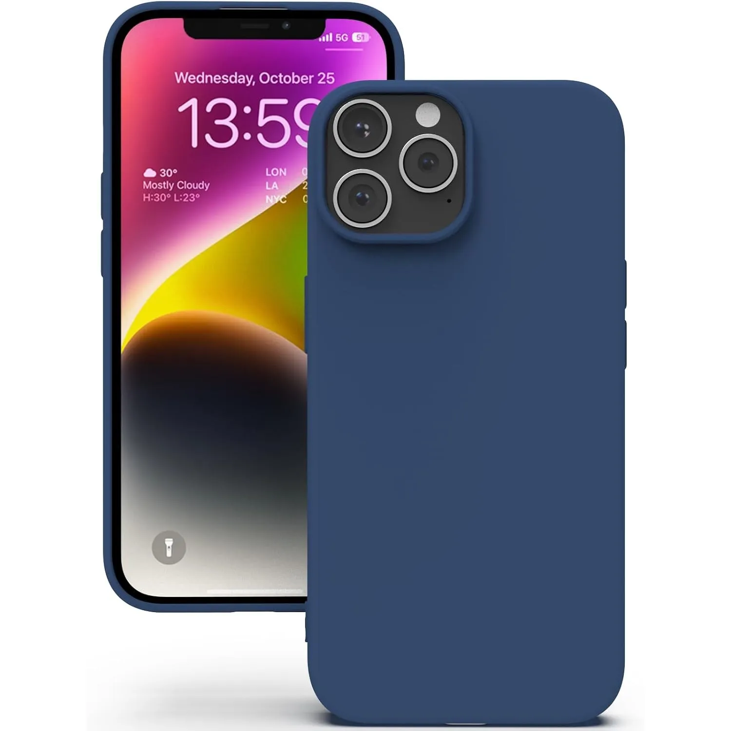 YATWIN Hülle für iPhone 13 Pro Max, Silikon Handyhülle mit Futter, 1mm Kamera und Displayschutz, Dünn & Leicht, Anti Kr…