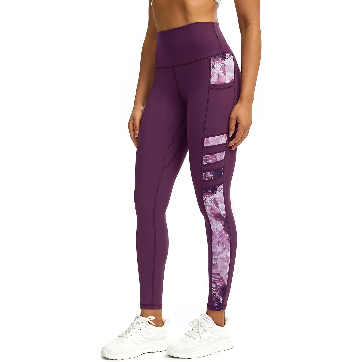 Sport Leggings Damen mit Taschen，Blickdicht Sporthose Damen lang Trainingshose Yogahose Fitnesshose Laufhose Leggings