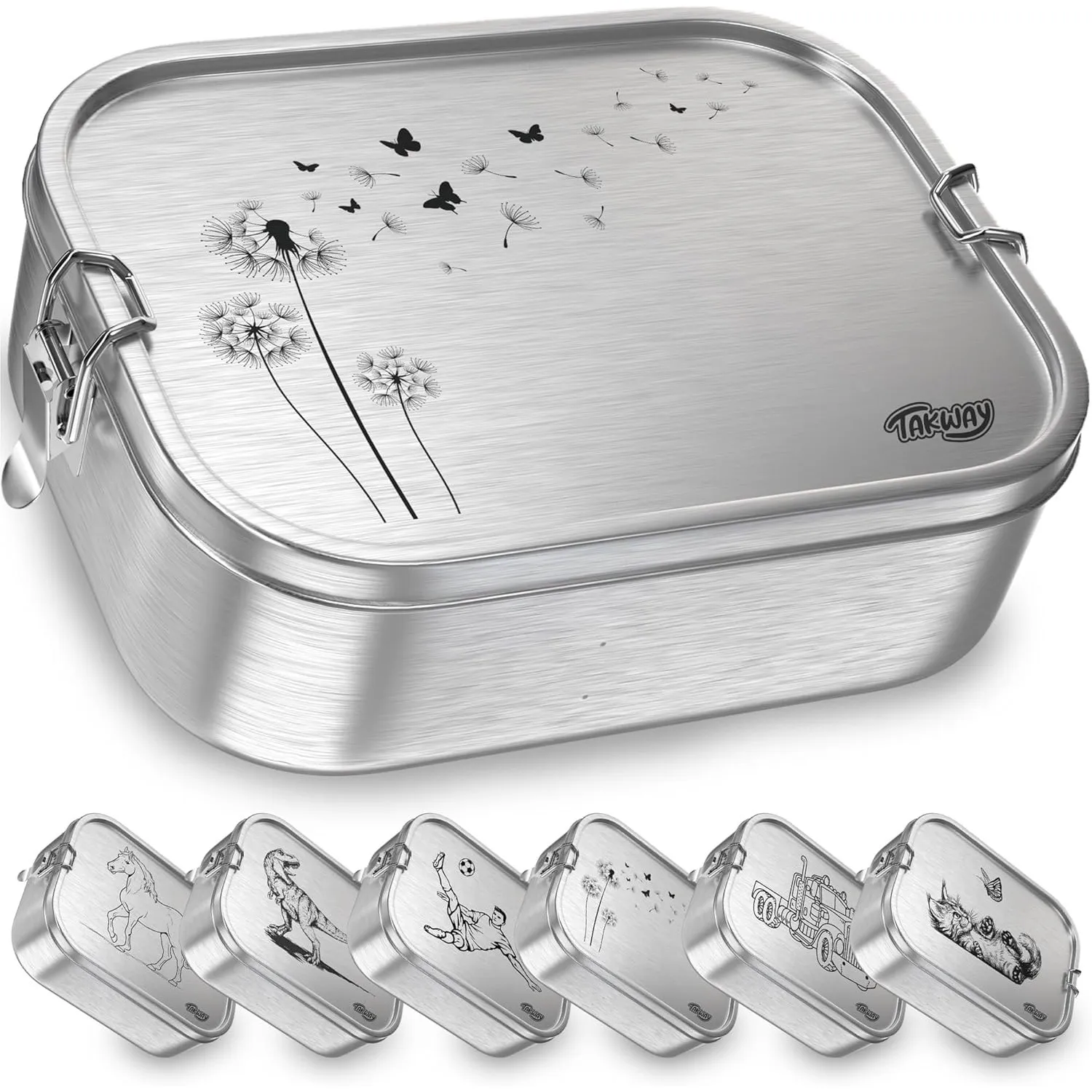Edelstahl Brotdose mit Fächern 800ml – Auslaufsichere Lunchbox für Kinder & Erwachsene, Bento Box mit flexibler Unterte…