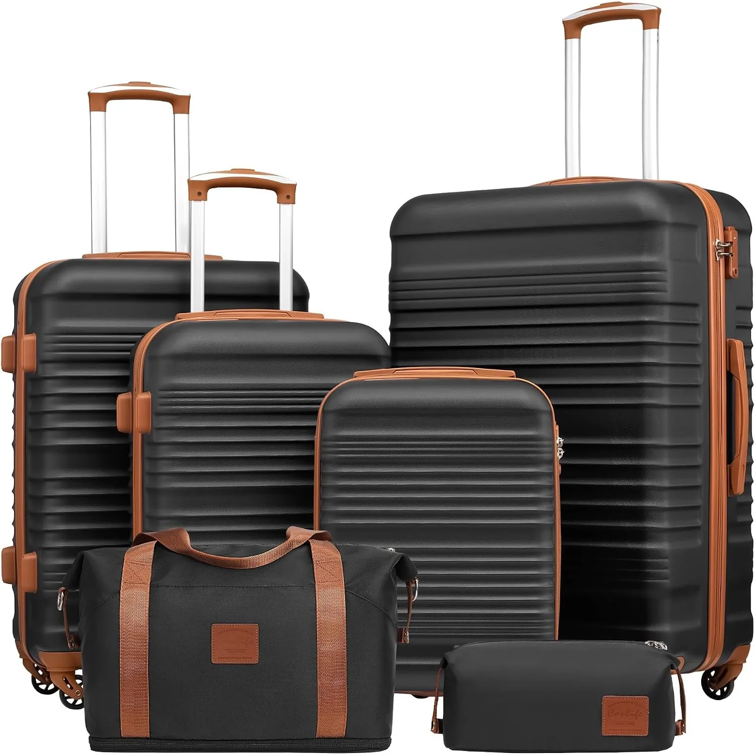COOLIFE Koffer Set 6tlg: Luggage Set 16-20-24-28 Zoll Hartschale Koffer TSA