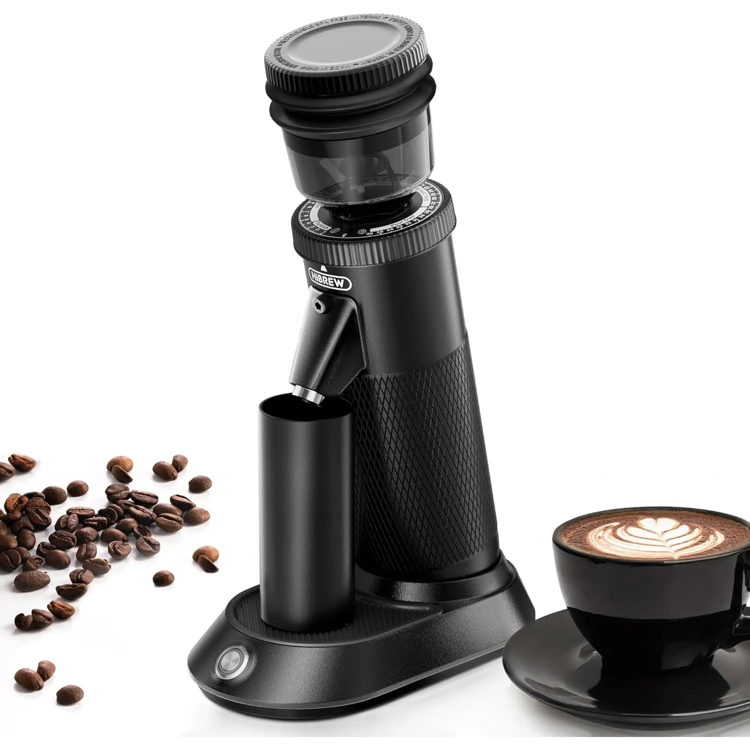 HiBREW G5 Elektrische Kaffeemühle 36 Mahlgrade Aluminiumgehäuse | 48mm Kegelmahlwerk Zweigang. 50g Kapazität. Antistati…