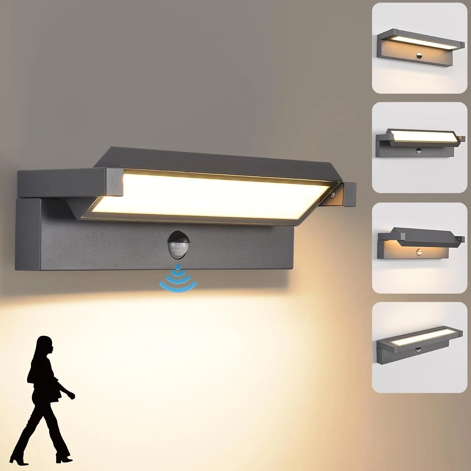 LED Wandleuchte Aussen mit Bewegungsmelder,36W Aussenleuchte Wand,IP65 Wasserdichte Außenwandleuchte 3000K Warmweiß Wan…