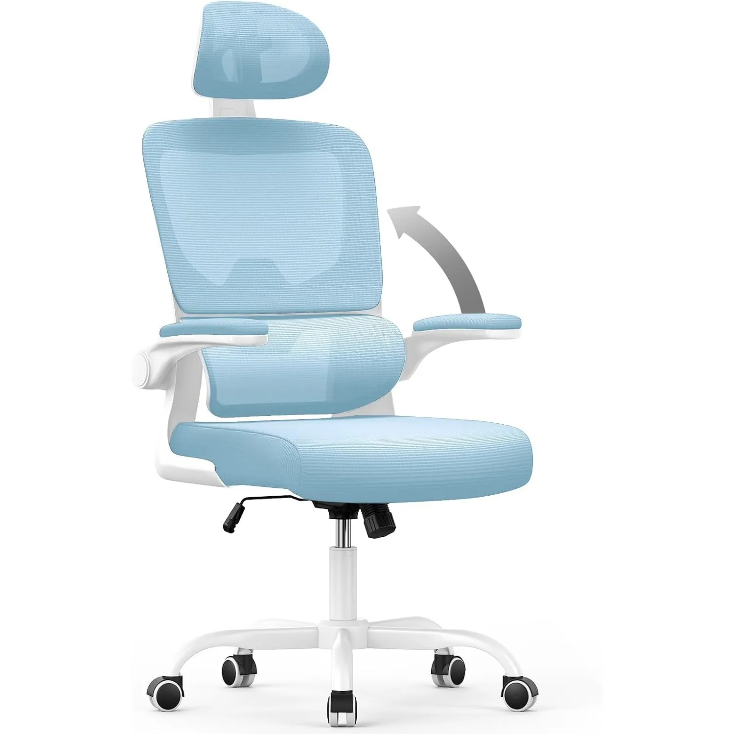 naspaluro Bürostuhl, Ergonomischer Schreibtischstuhl mit Verstellbarer Kopfstütze, Armlehnen, Dynamischer Lordosenstütz…