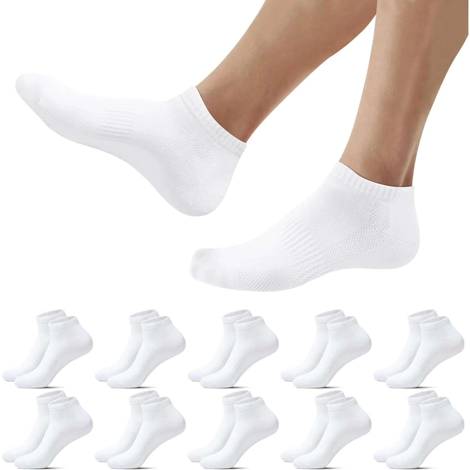 Falechay 10 Paar Sneaker Socken Herren Damen Baumwolle Kurze Sneakersocken