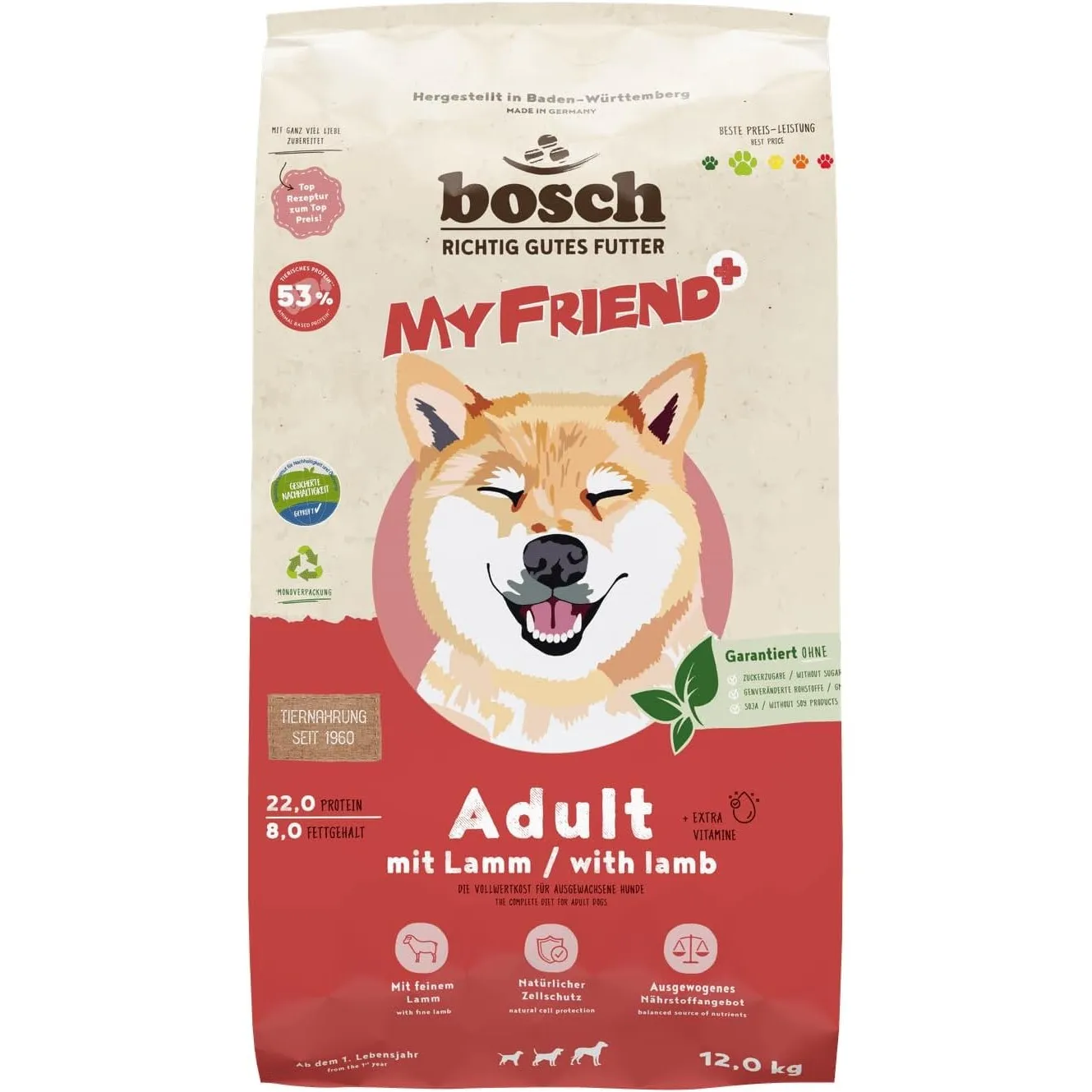bosch Tiernahrung My Friend+ Dog Adult Hundefutter trocken 12 kg