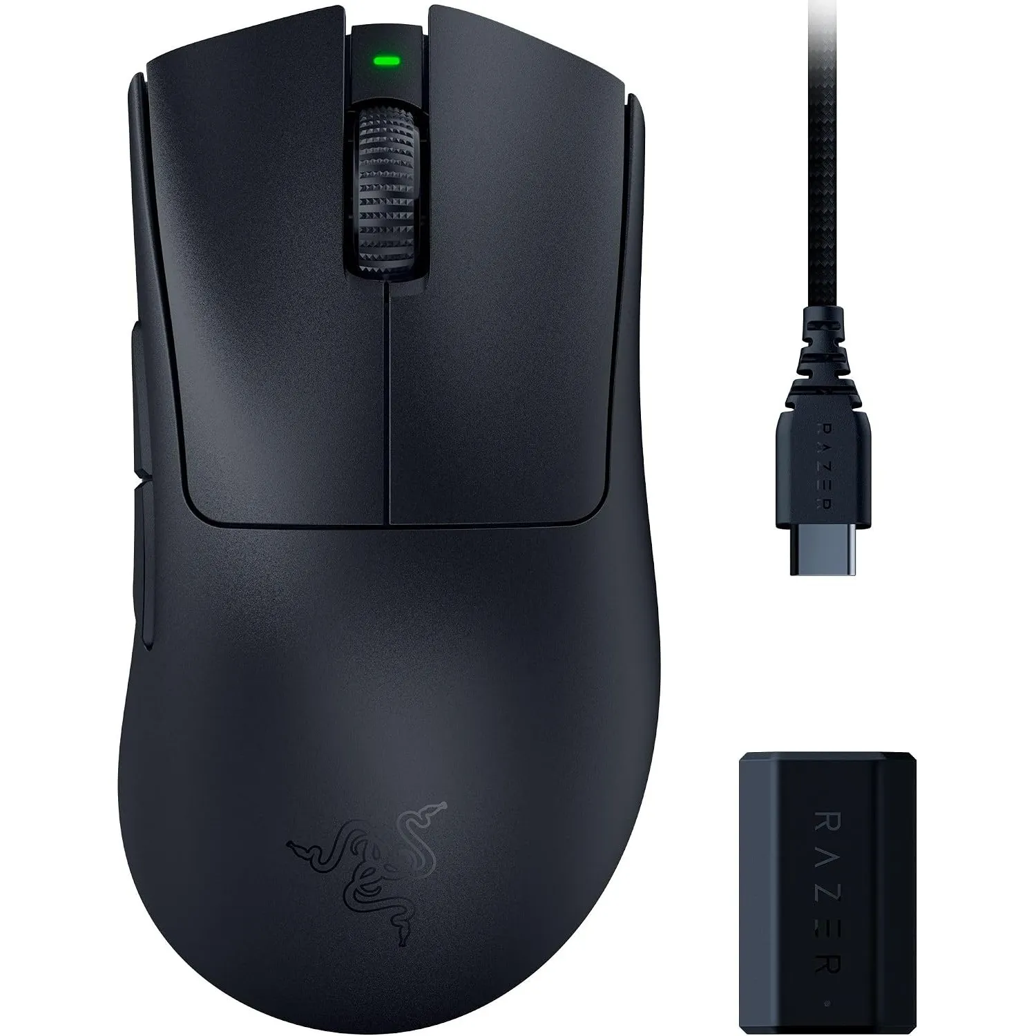 Razer DeathAdder V3 Pro + HyperPolling Wireless-Adapter - Ultra leichte E-Sport-Maus mit echten 8K Hz kabelloser Abtast…