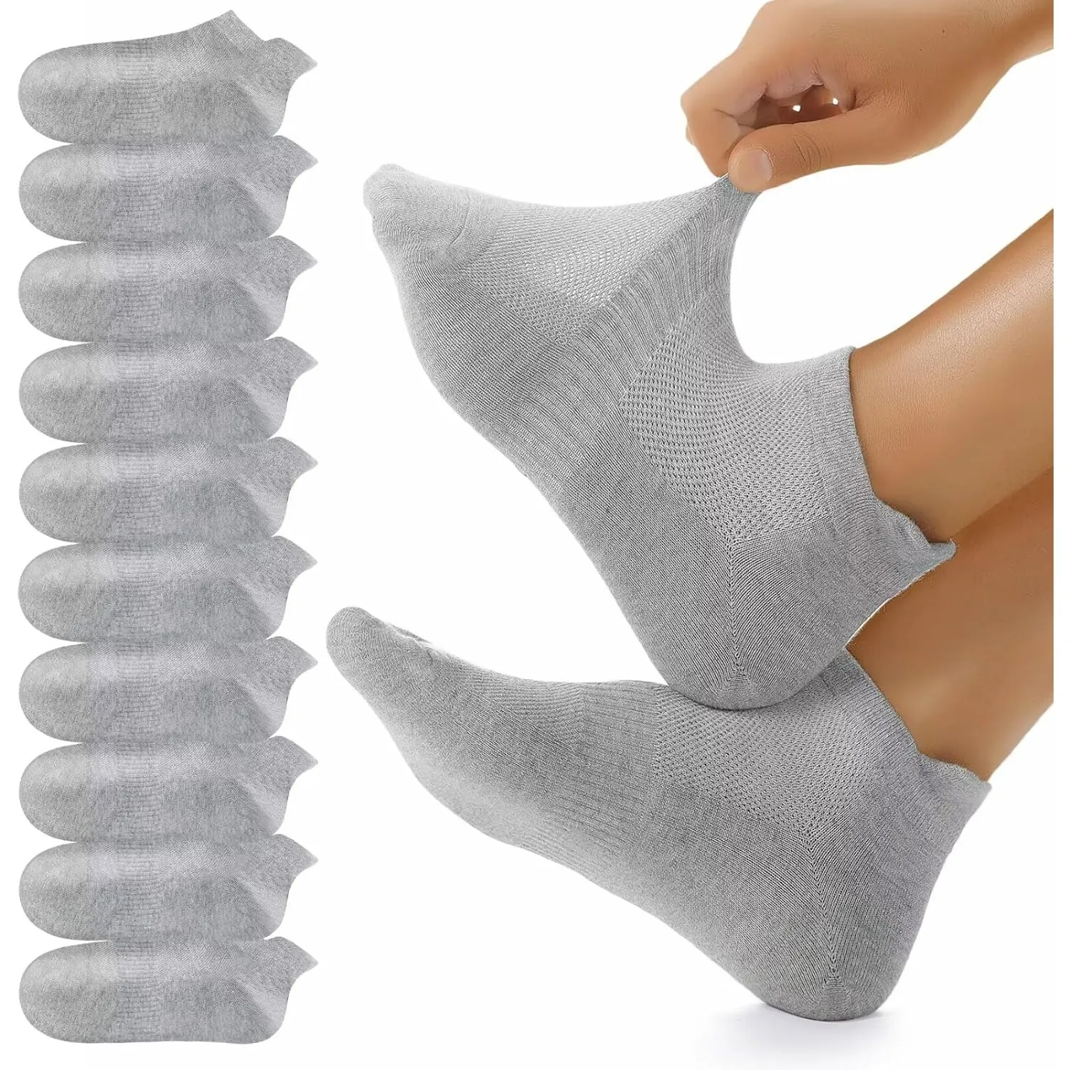 YouShow 10/20 Paar Sneaker Socken Herren Damen Atmungsaktive Kurz Socken | Gekämmte Baumwolle Laufsocken Unisex, Verlän…