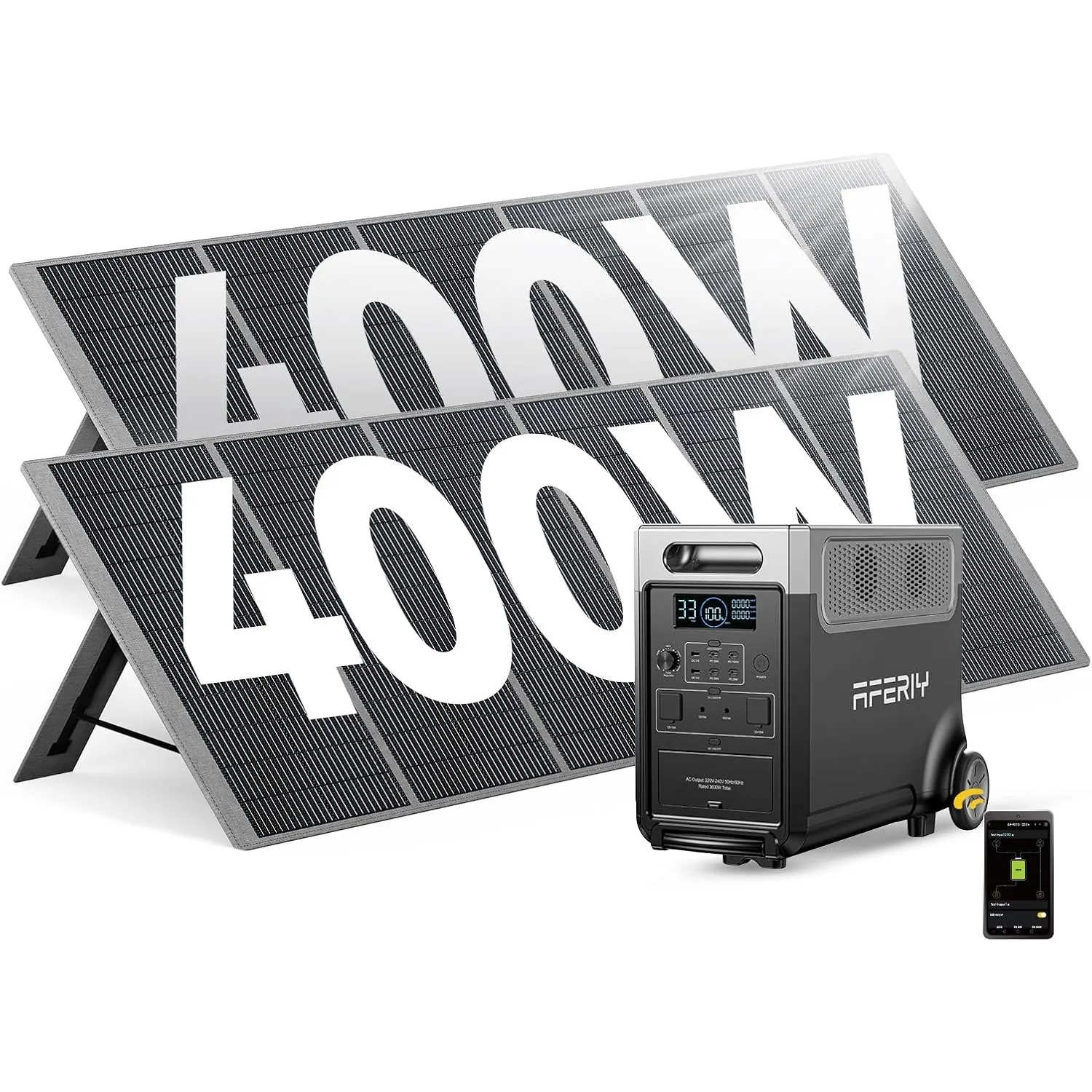 AFERIY 3600W3840Wh Solargenerator mit 2x400W Solarpanel,Erweiterbar 11520Wh