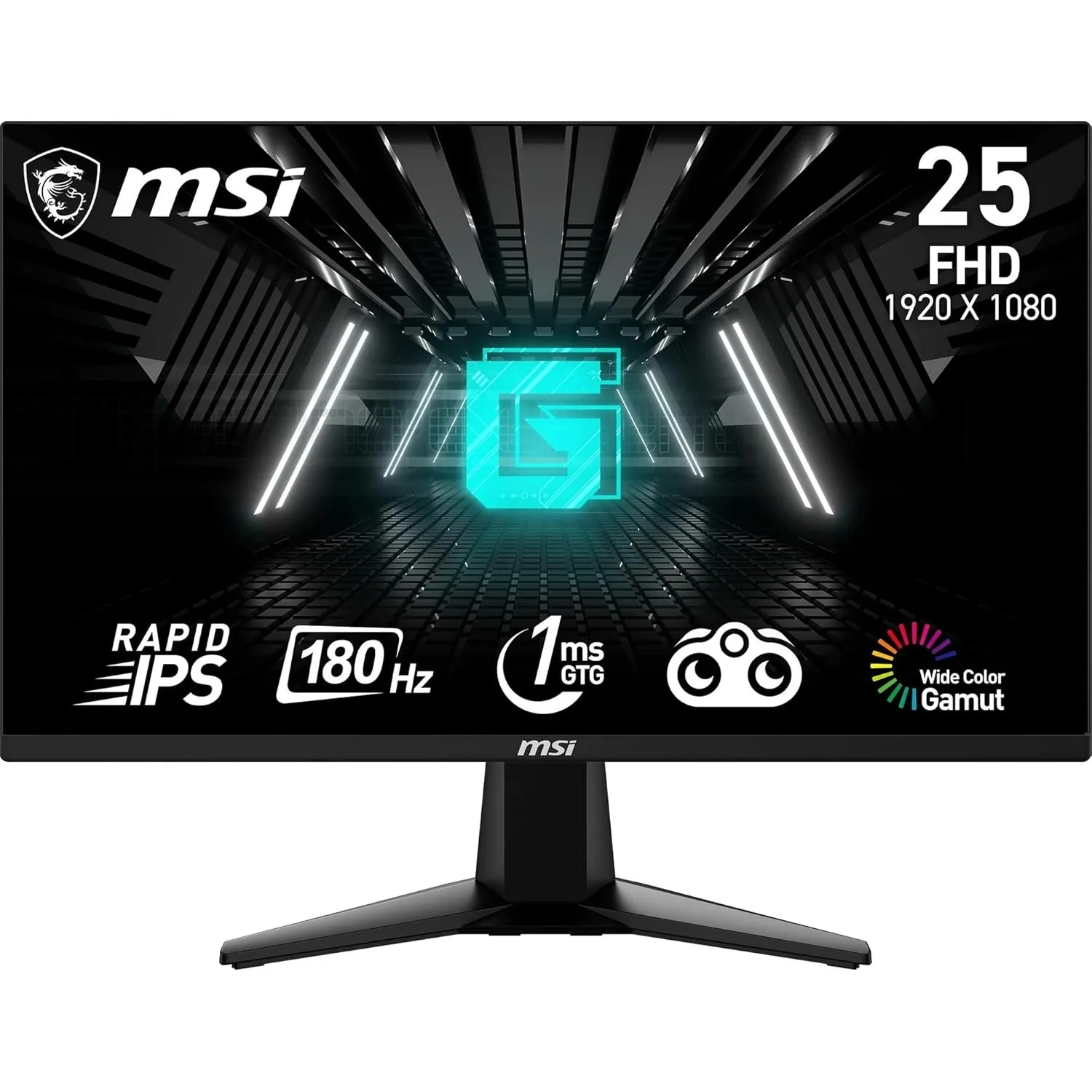 MSI G255F 24,5-Zoll-FHD-Gaming-Monitor – 1920 x 1080 Rapid IPS-Panel, 180 Hz / 1 ms (GtG), 99% sRGB-Farbraum, Adaptive-…