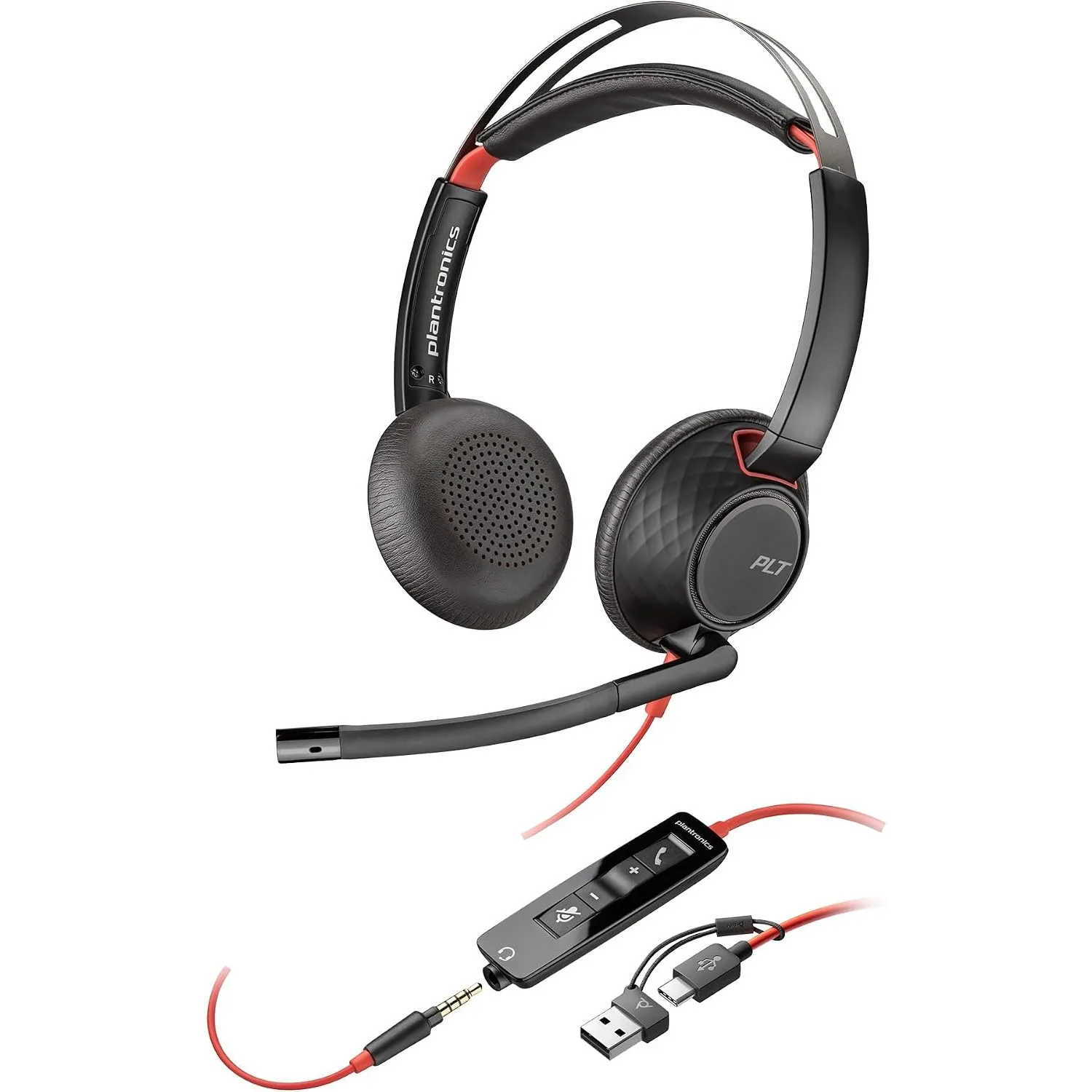 Poly Blackwire 5220 schnurgebundenes Headset, Flexibler Mikrofonarm mit Noise Cancelling, Ergonomisches Design, Verbind…