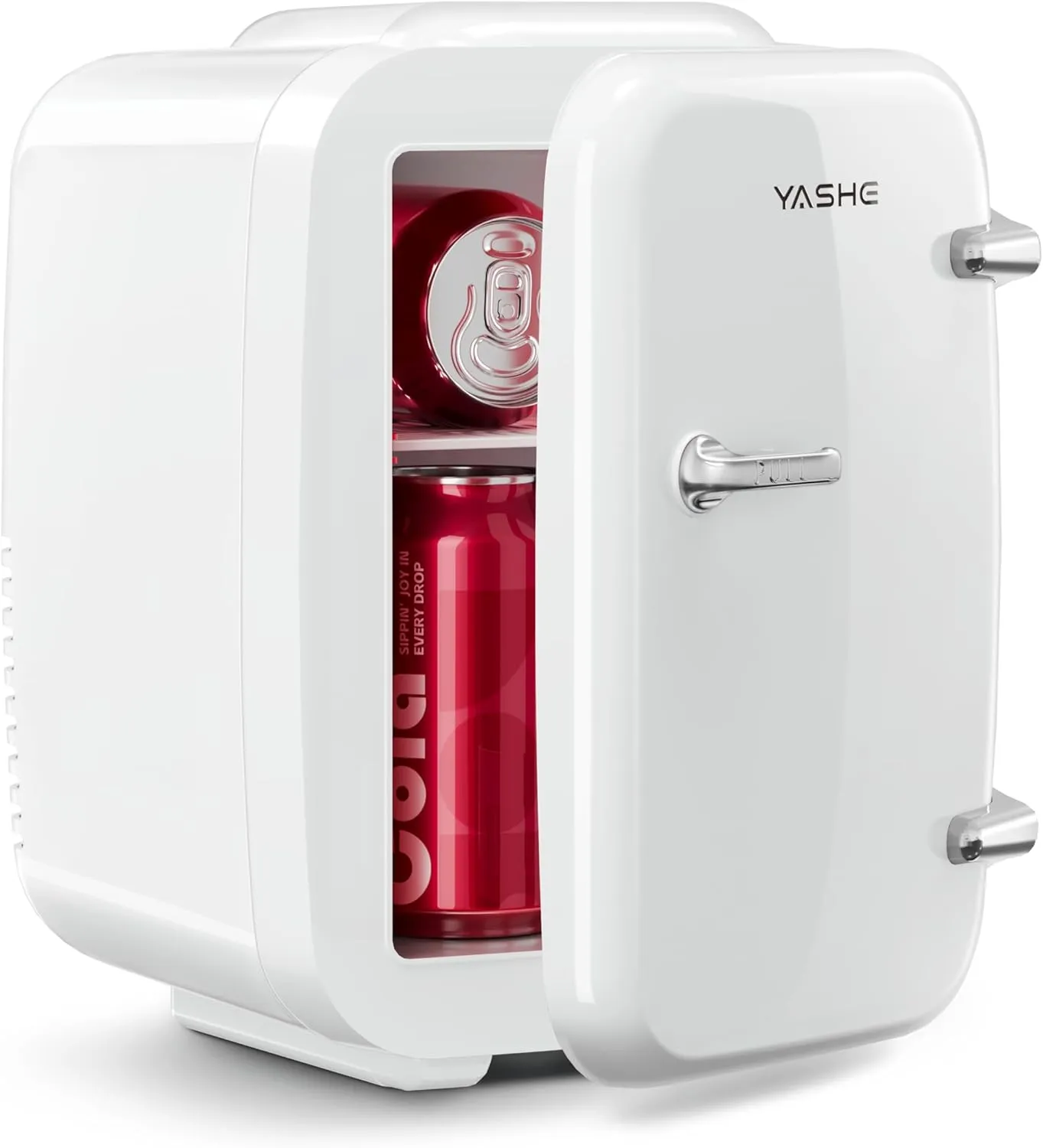 YASHE Mini Fridge, 4 Litre Mini Refrigerators for Cosmetics, Drinks, 220 V AC/12 V DC Thermoelectric Cooling and Heatin…