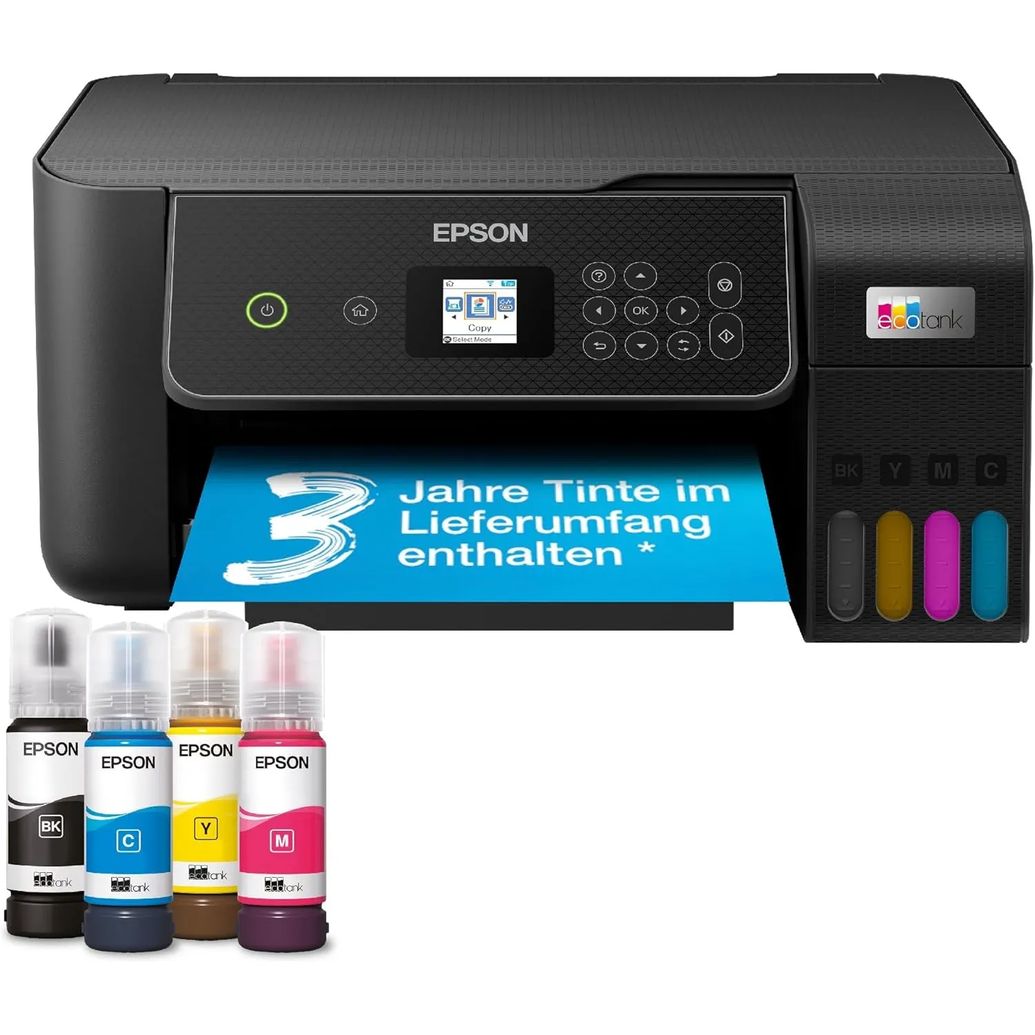 Epson EcoTank ET-2870 Tintentankdrucker | für vielbeschäftigte Haushalte | WLAN | A4 | Drucken, Kopieren, Scannen | 3.7…