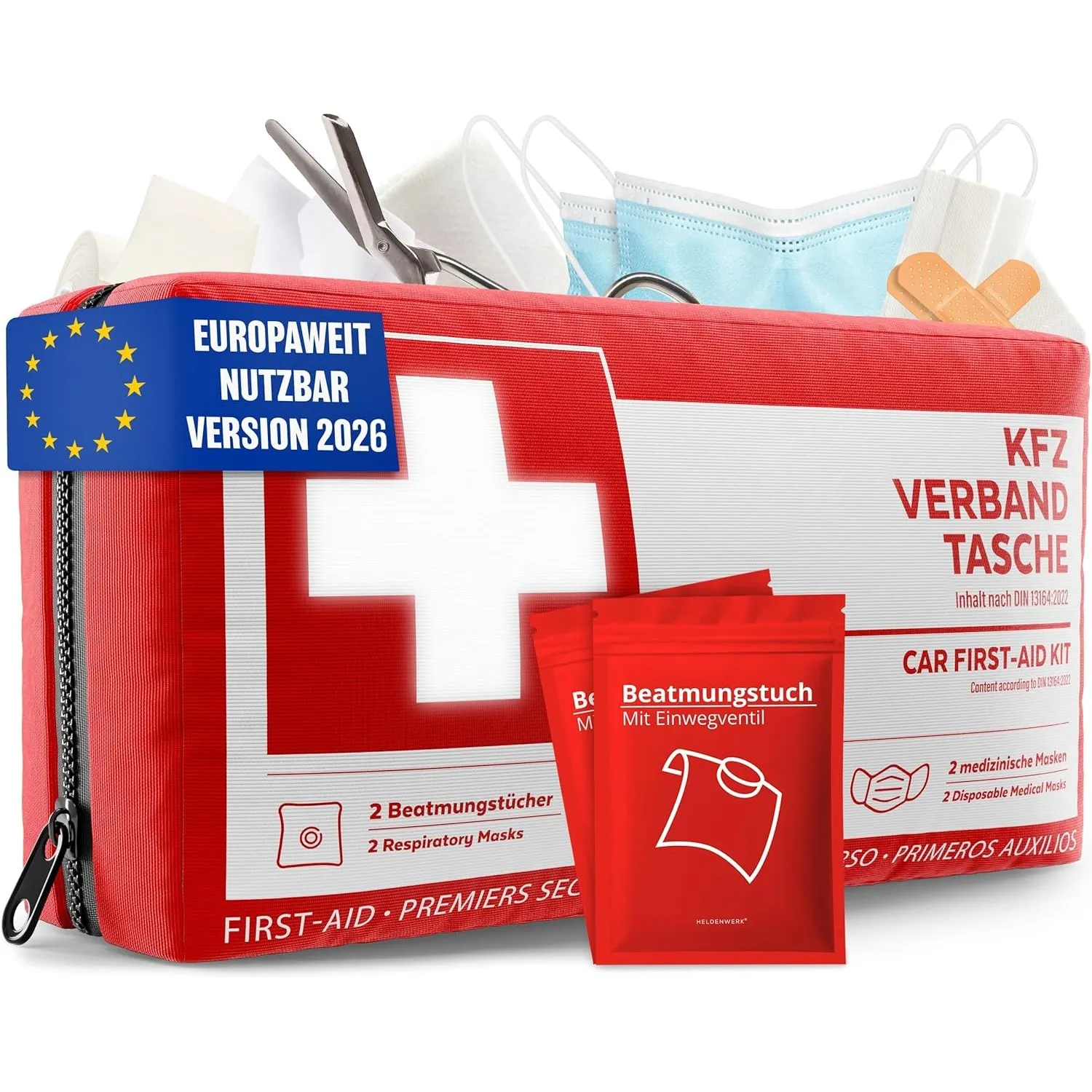 Erste Hilfe Set Auto Norm 2026 DIN 13164:2022 Verbandstasche StVZO konform