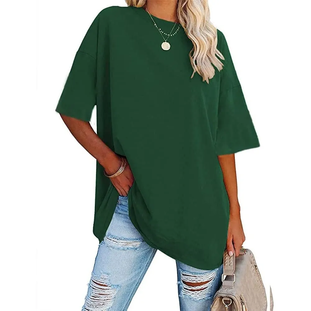 Ebifin Damen Oversize T Shirt Rundhals Kurzärmeliges Tops Casual Lockere Basic Sommer Tee Shirts Bluse.