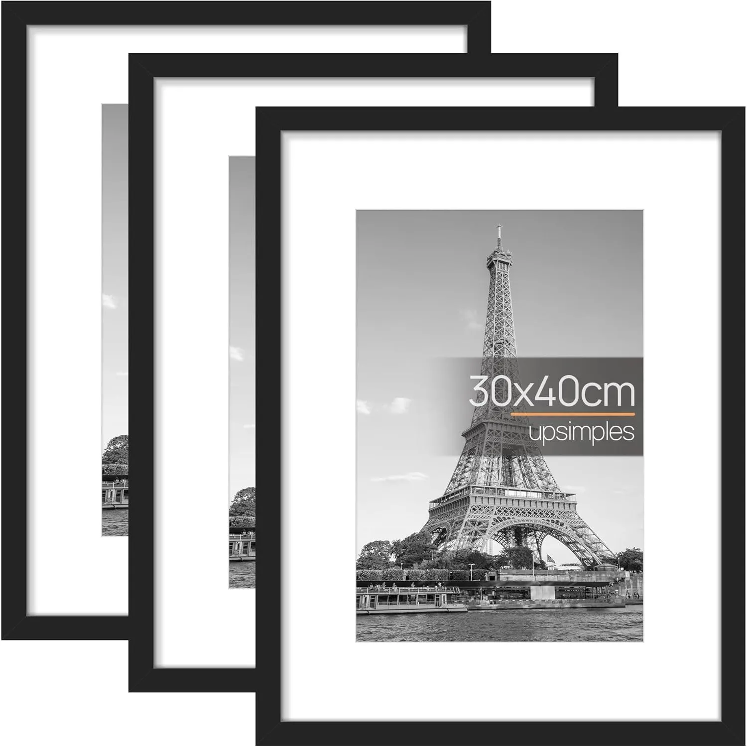 upsimples 3 Pack Bilderrahmen 30x40 Schwarz, Wandbilder Rahmen für Fotos