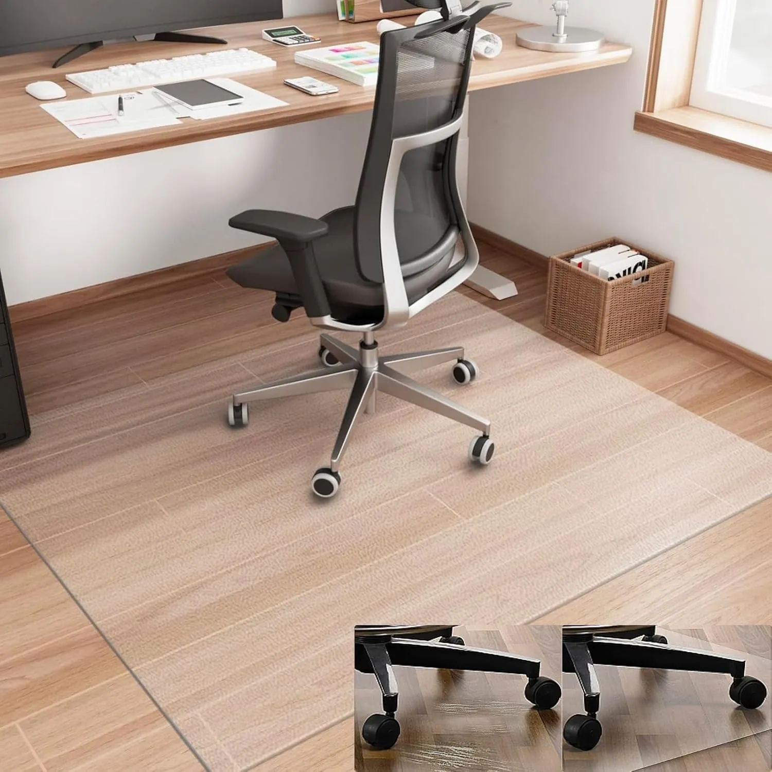 Artwelt Bodenschutzmatte Bürostuhl Transparent 1.5mm Bodenmatte 200X100cm