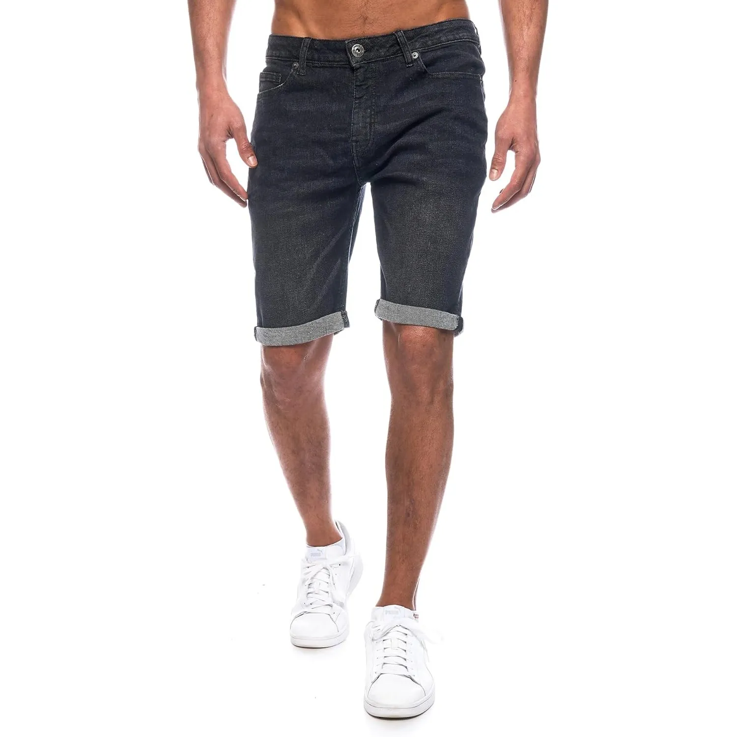 JEEL Herren Kurze Hosen - Slim-Fit Jeans-Shorts - 5-Pocket-Style - Stretch Herren-Shorts - Kurze Hose für Männer - Basi…