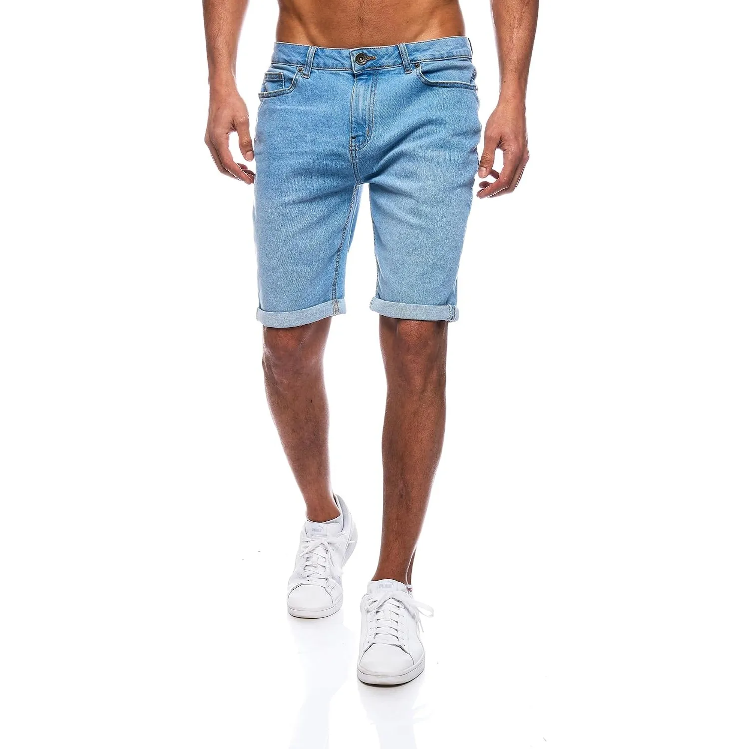 JEEL Herren Kurze Hosen - Slim-Fit Jeans-Shorts - 5-Pocket-Style - Stretch Herren-Shorts - Kurze Hose für Männer - Basi…