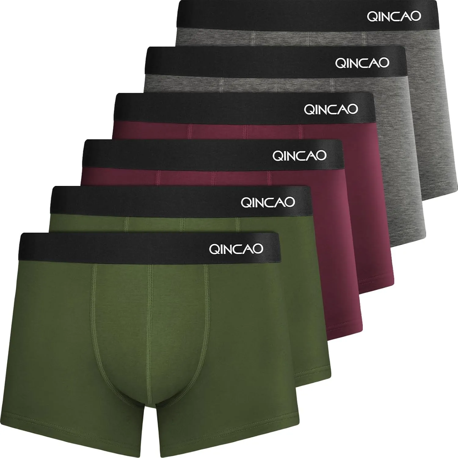 QINCAO Boxershorts Herren 6 Pack aus Baumwolle, Weich & Komfortabel | Hochwertige Baumwolle, Unterhosen Männer, der Sto…