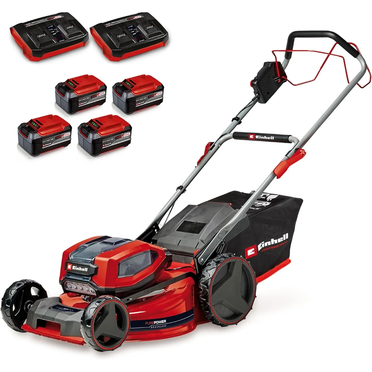 Einhell Akku-Rasenmäher GP-cm 36/52 S Li BL Kit Power X-Change (36 V, 52 cm Schnittbreite, bis 1200 m², Brushless, 65 L…